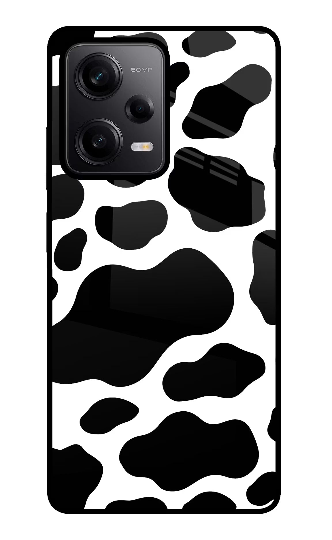 Cow Spots Poco X5 5G Back Cover - Cow Spots Poco X5 5G Glass Case Back Cover by Casekaro Cow Spots Poco X5 5G Glass Case Back Cover by Casekaro