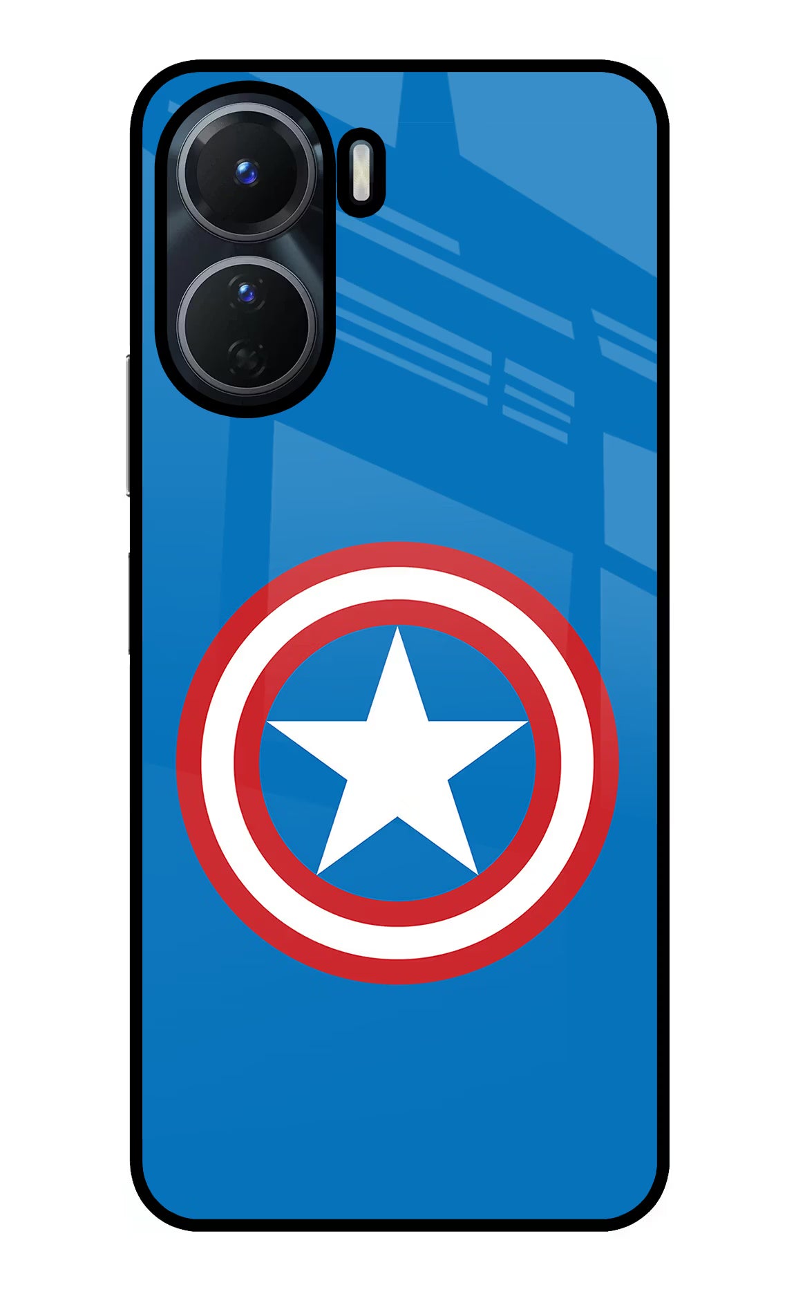 Captain America Logo Vivo Y56 5G Glass Case - Captain America Logo Vivo Y56 5G Glass Case Captain America Logo Vivo Y56 5G Glass Case
