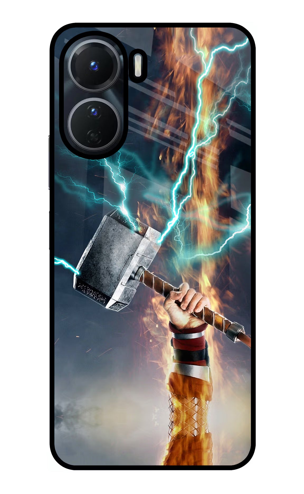 Thor Hammer Mjolnir Vivo Y56 5G Glass Case - Thor Hammer Mjolnir Vivo Y56 5G Glass Case Thor Hammer Mjolnir Vivo Y56 5G Glass Case