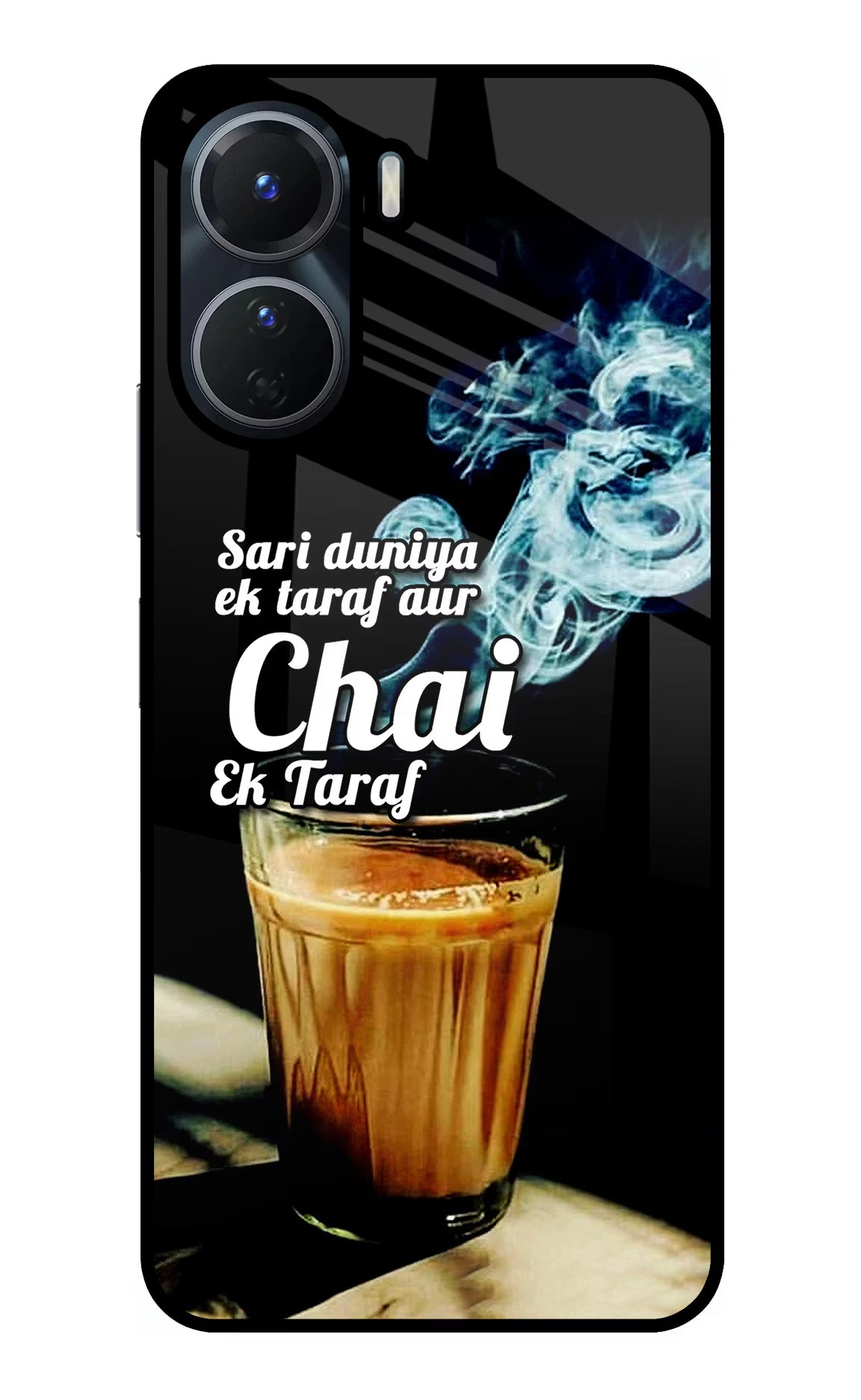Chai Ek Taraf Quote Vivo Y56 5G Glass Case - Chai Ek Taraf Quote Vivo Y56 5G Glass Case Chai Ek Taraf Quote Vivo Y56 5G Glass Case