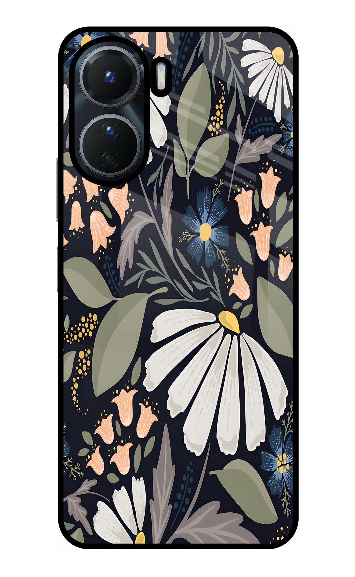 Flowers Art Vivo Y56 5G Glass Case - Flowers Art Vivo Y56 5G Glass Case Flowers Art Vivo Y56 5G Glass Case