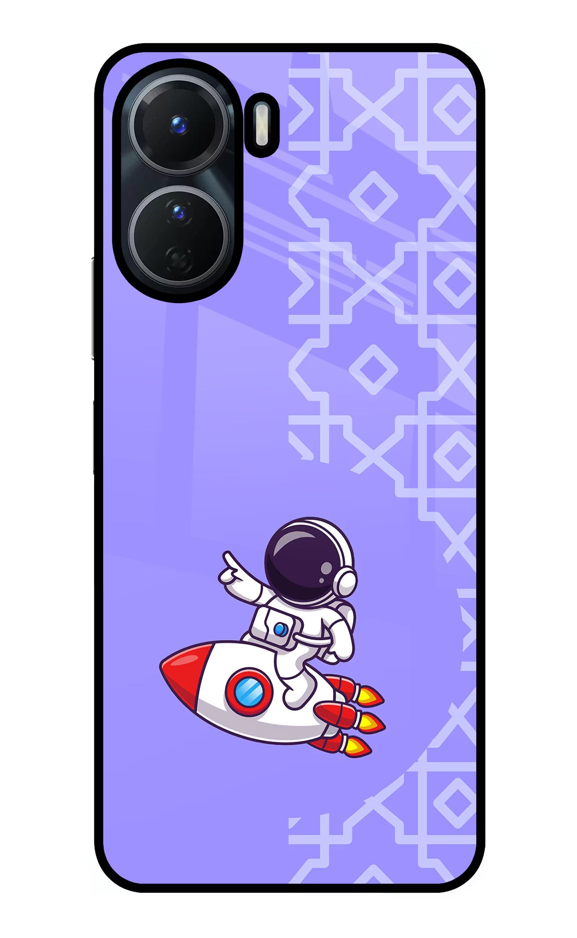 Cute Astronaut Vivo Y56 5G Glass Case - Cute Astronaut Vivo Y56 5G Glass Case Cute Astronaut Vivo Y56 5G Glass Case