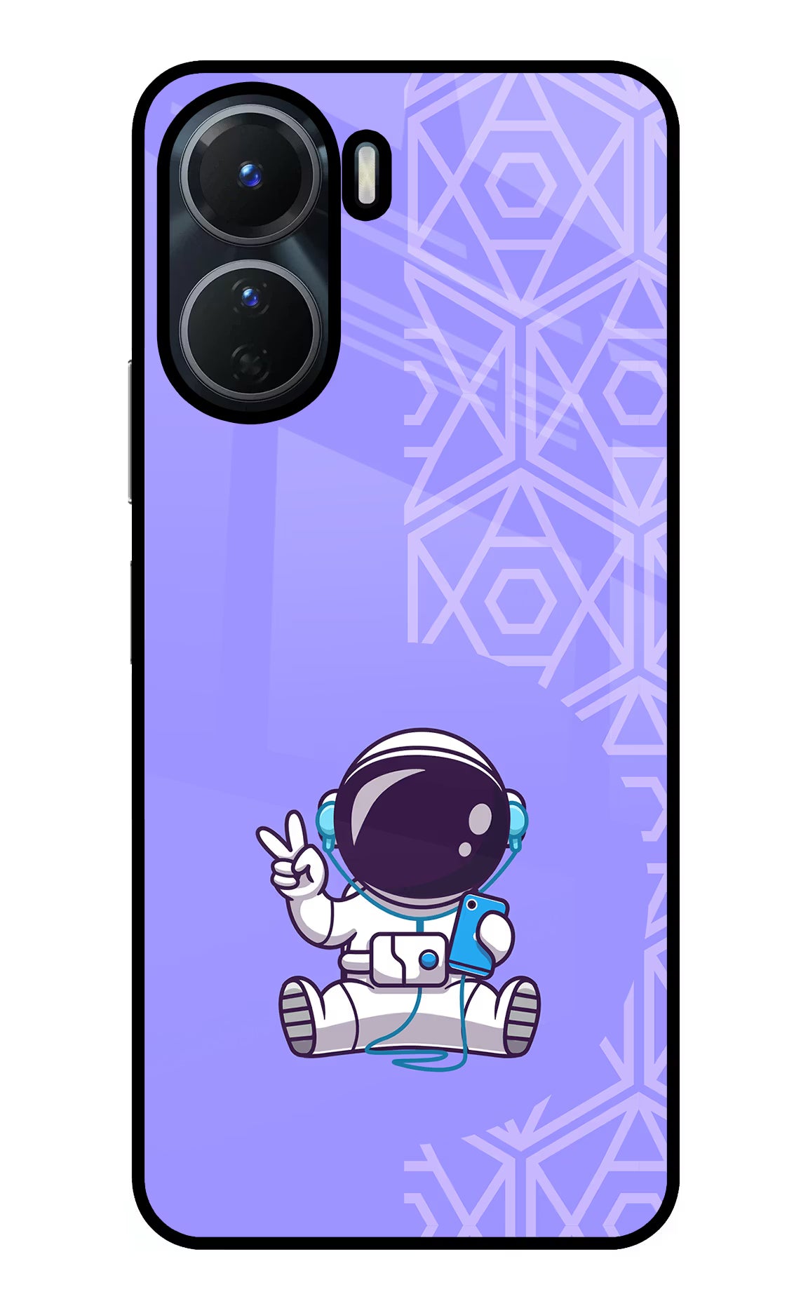 Cute Astronaut Chilling Vivo Y56 5G Glass Case - Cute Astronaut Chilling Vivo Y56 5G Glass Case Cute Astronaut Chilling Vivo Y56 5G Glass Case