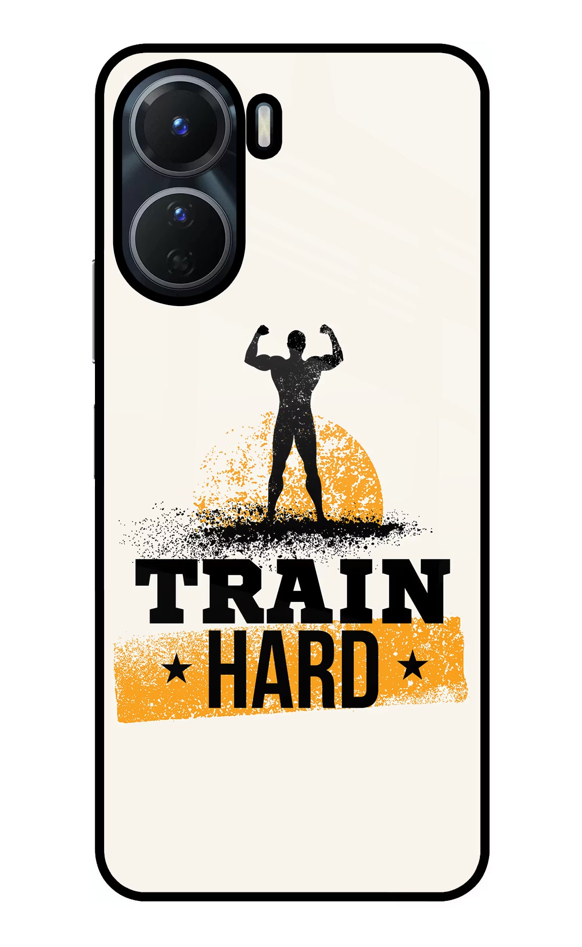 Train Hard Vivo Y56 5G Glass Case - Train Hard Vivo Y56 5G Glass Case Train Hard Vivo Y56 5G Glass Case