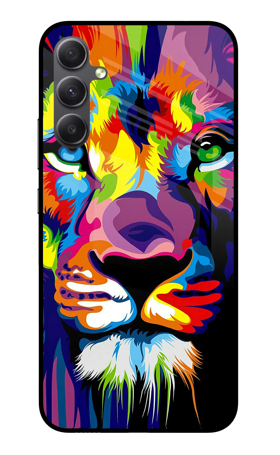 Lion Samsung A34 5G Glass Case Back Cover by Casekaro