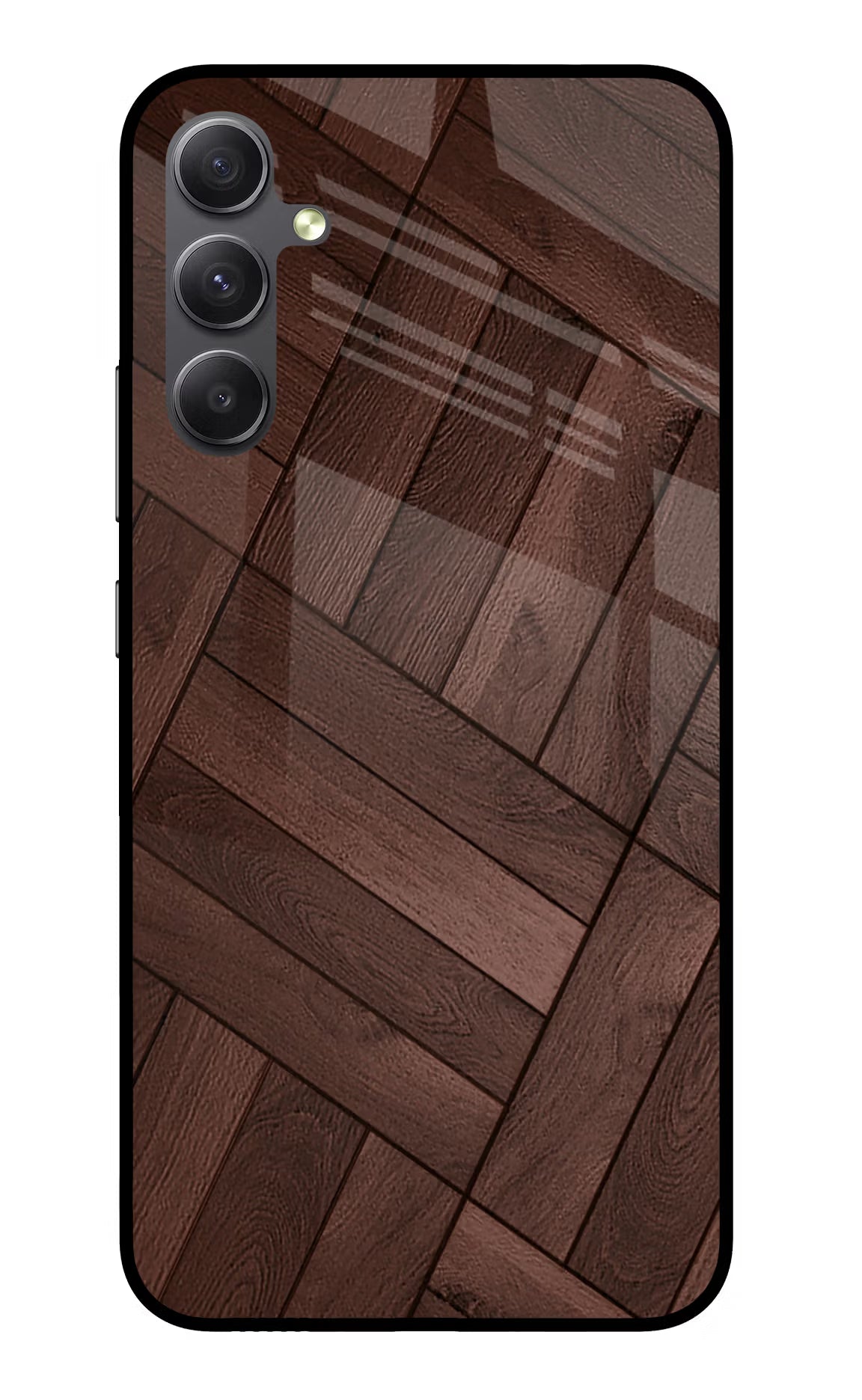Wooden Texture Design Samsung A34 5G Glass Case Back Cover by Casekaro