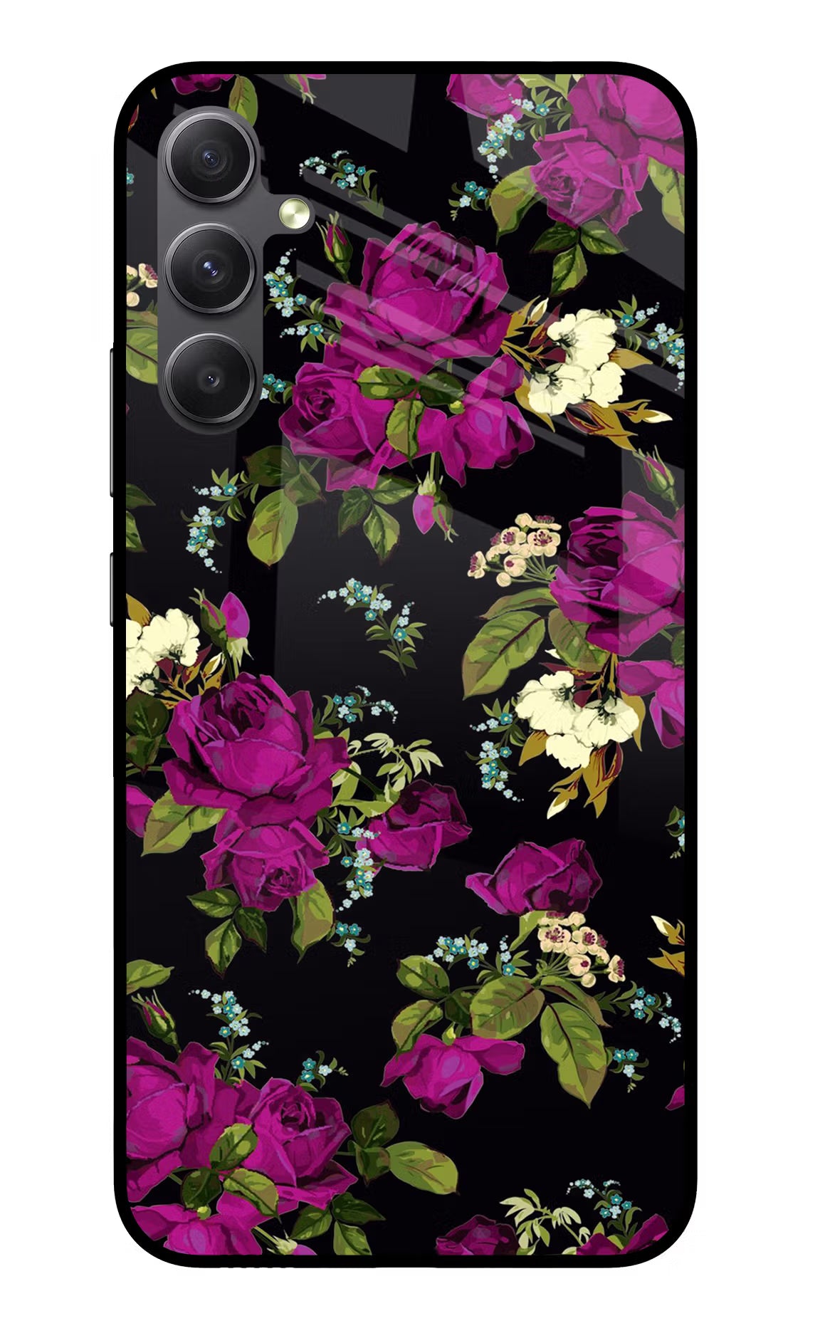 Flowers Samsung A34 5G Glass Case Back Cover by Casekaro