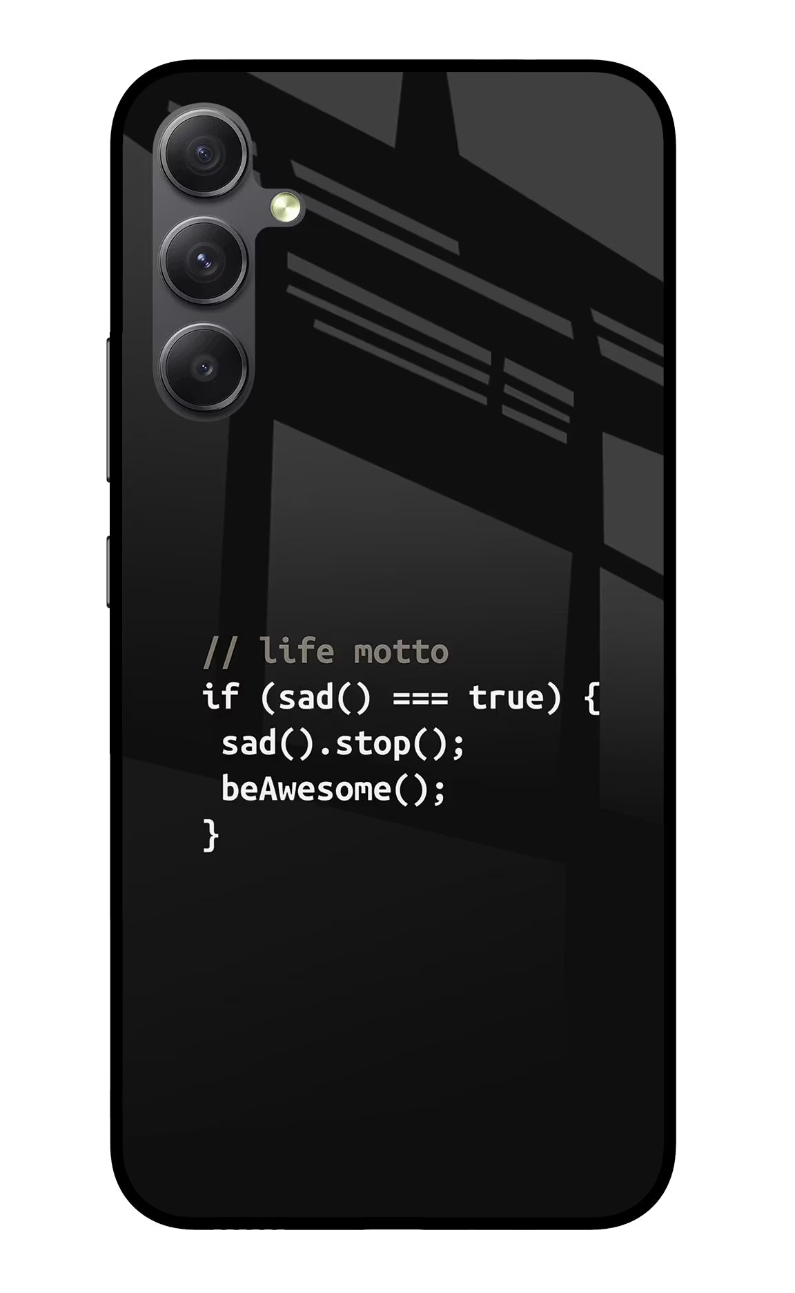 Life Motto Code Samsung A34 5G Glass Case Back Cover by Casekaro