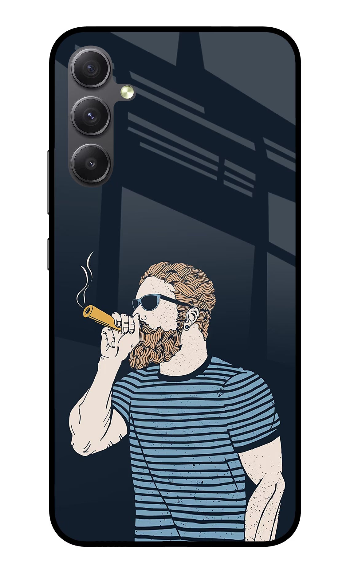 Smoking Samsung A34 5G Glass Case Back Cover by Casekaro
