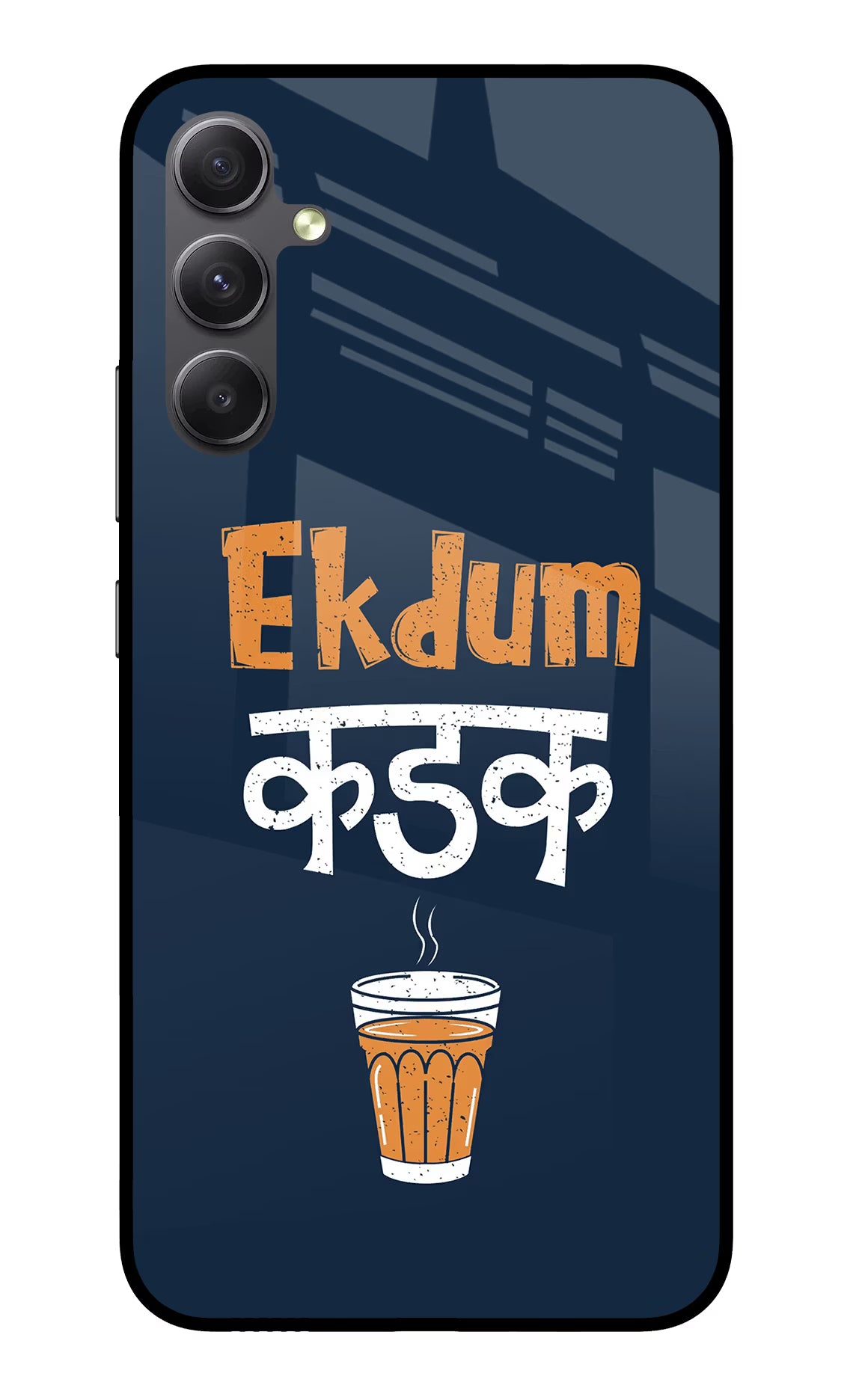 Ekdum Kadak Chai Samsung A34 5G Glass Case Back Cover by Casekaro