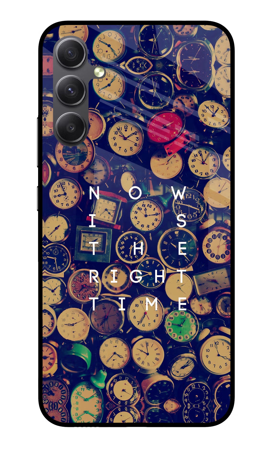 Now is the Right Time Quote Samsung A34 5G Glass Case Back Cover by Casekaro