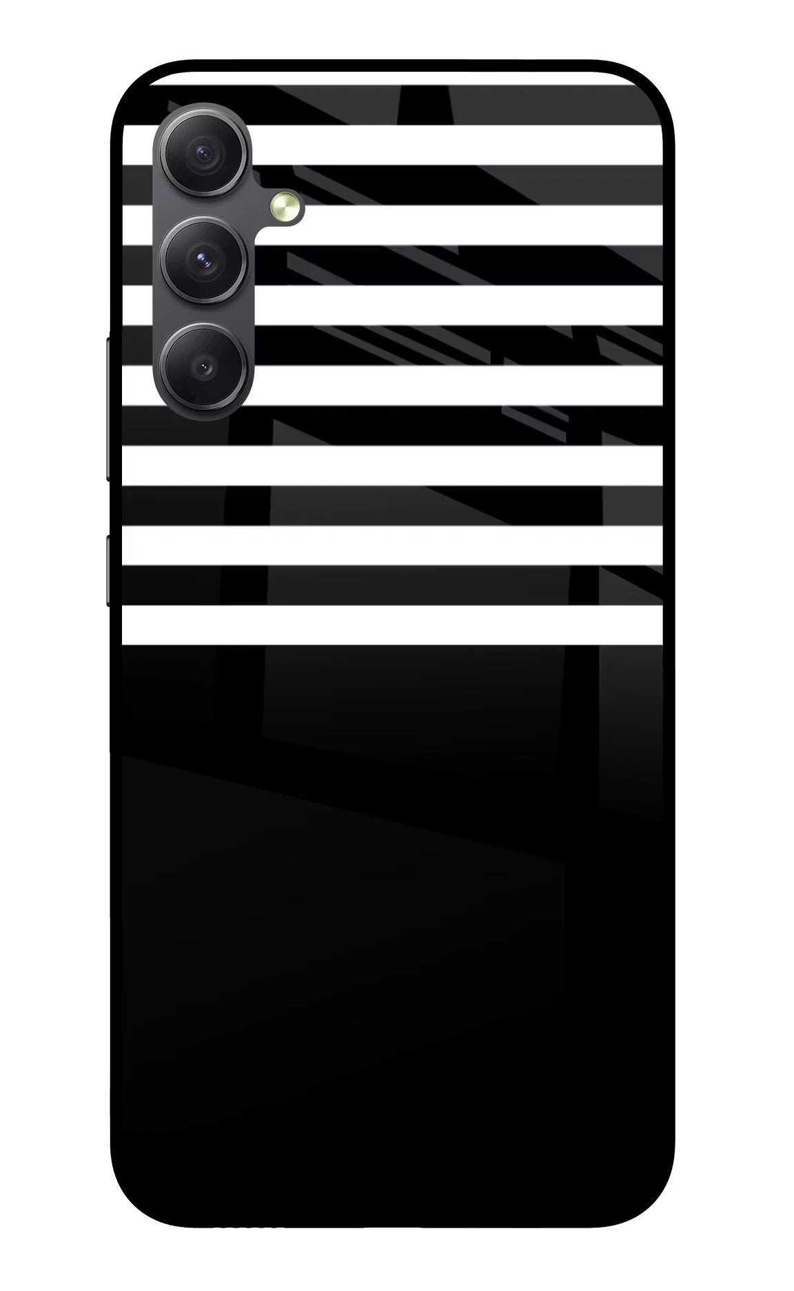 Black and White Print Samsung A34 5G Glass Case Back Cover by Casekaro