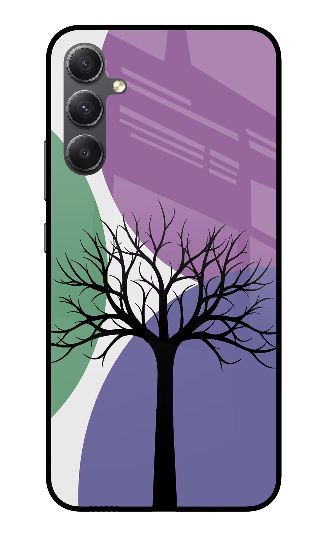 Tree Art Samsung A34 5G Glass Case Back Cover by Casekaro