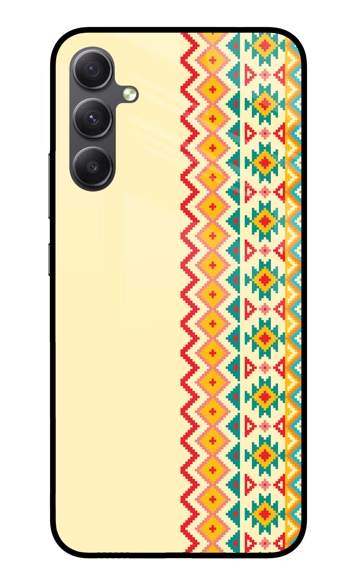 Ethnic Seamless Samsung A34 5G Glass Case Back Cover by Casekaro