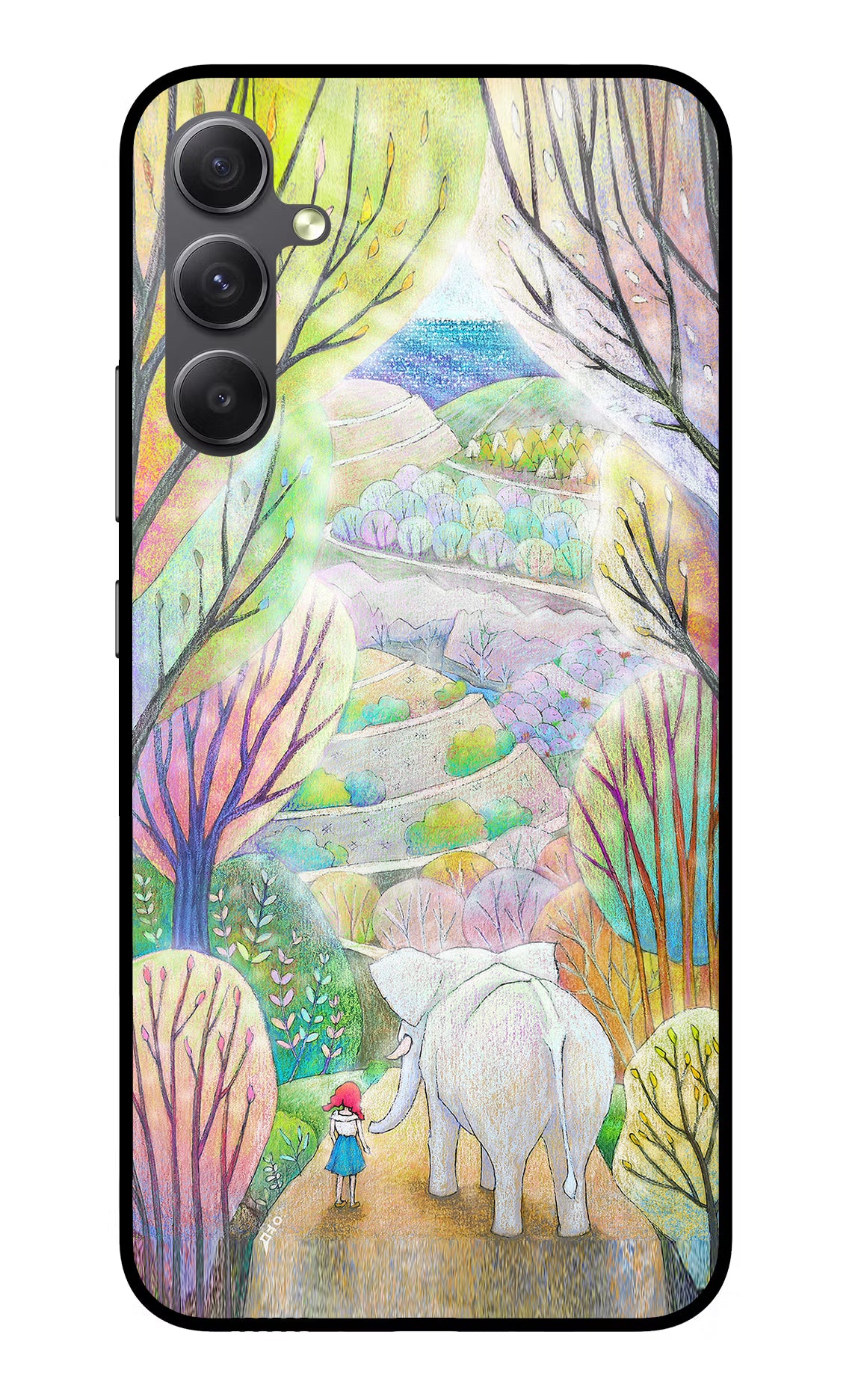 Nature Painting Samsung A34 5G Glass Case Back Cover by Casekaro