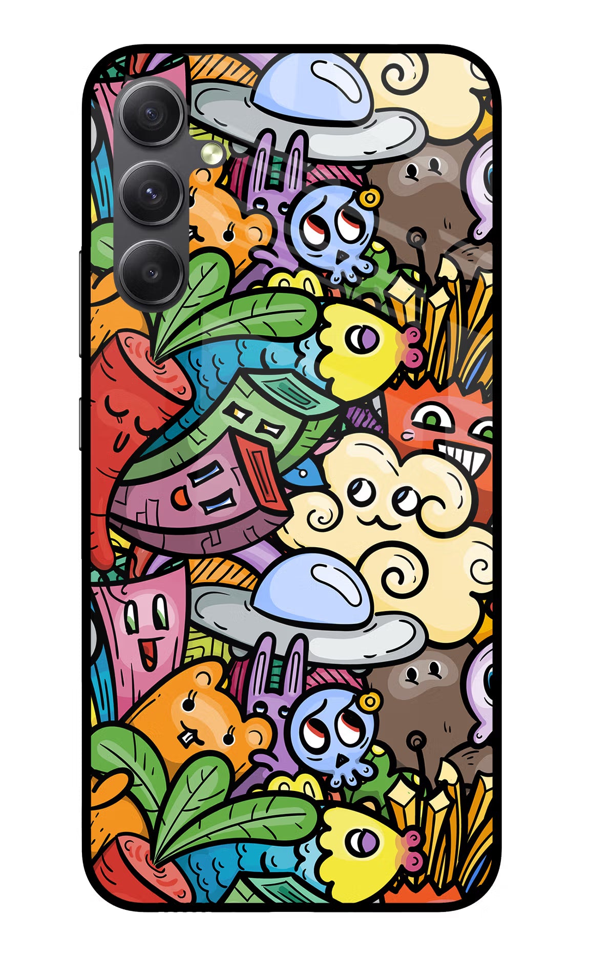 Veggie Doodle Samsung A34 5G Glass Case Back Cover by Casekaro