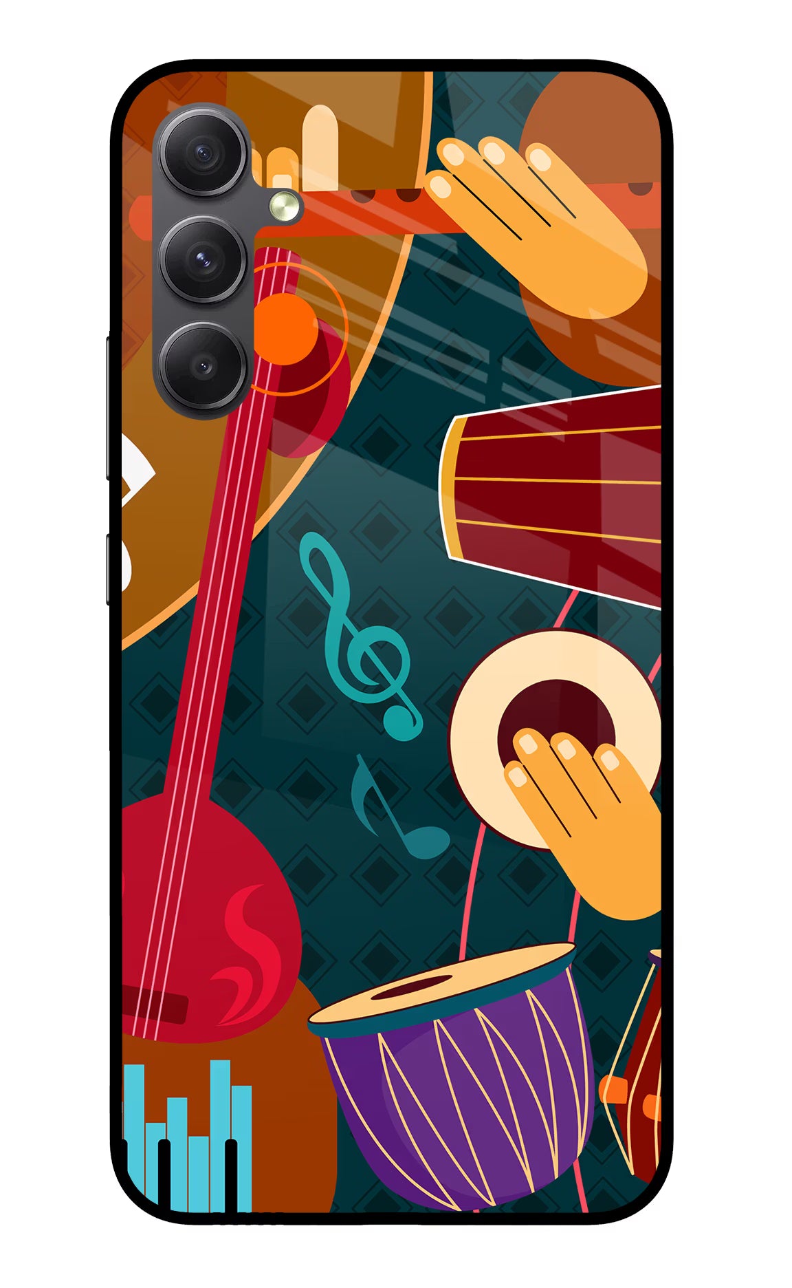 Music Instrument Samsung A34 5G Glass Case Back Cover by Casekaro