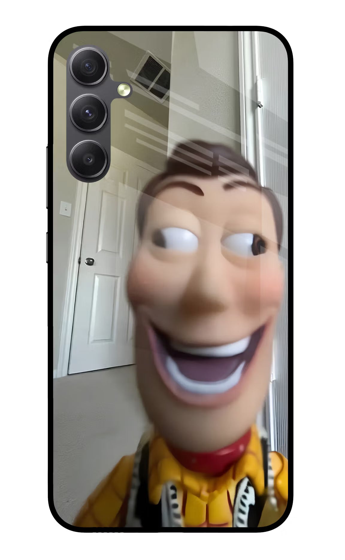 Side Eye Woody Samsung A34 5G Glass Case - Side Eye Woody Samsung A34 5G Glass Case Side Eye Woody Samsung A34 5G Glass Case