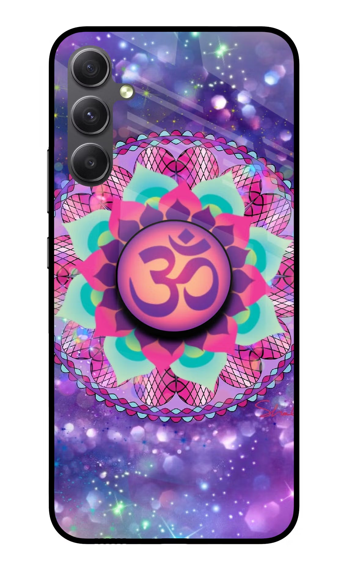 Om Purple Samsung A34 5G Glass Case - Om Purple Samsung A34 5G Glass Case Om Purple Samsung A34 5G Glass Case
