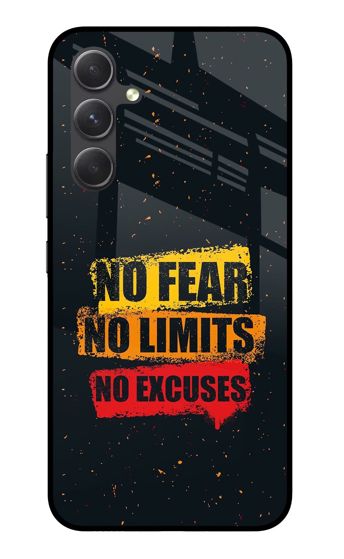 No Fear No Limits No Excuse Samsung A54 5G Back Cover - No Fear No Limits No Excuse Samsung A54 5G Glass Case Back Cover by Casekaro No Fear No Limits No Excuse Samsung A54 5G Glass Case Back Cover by Casekaro