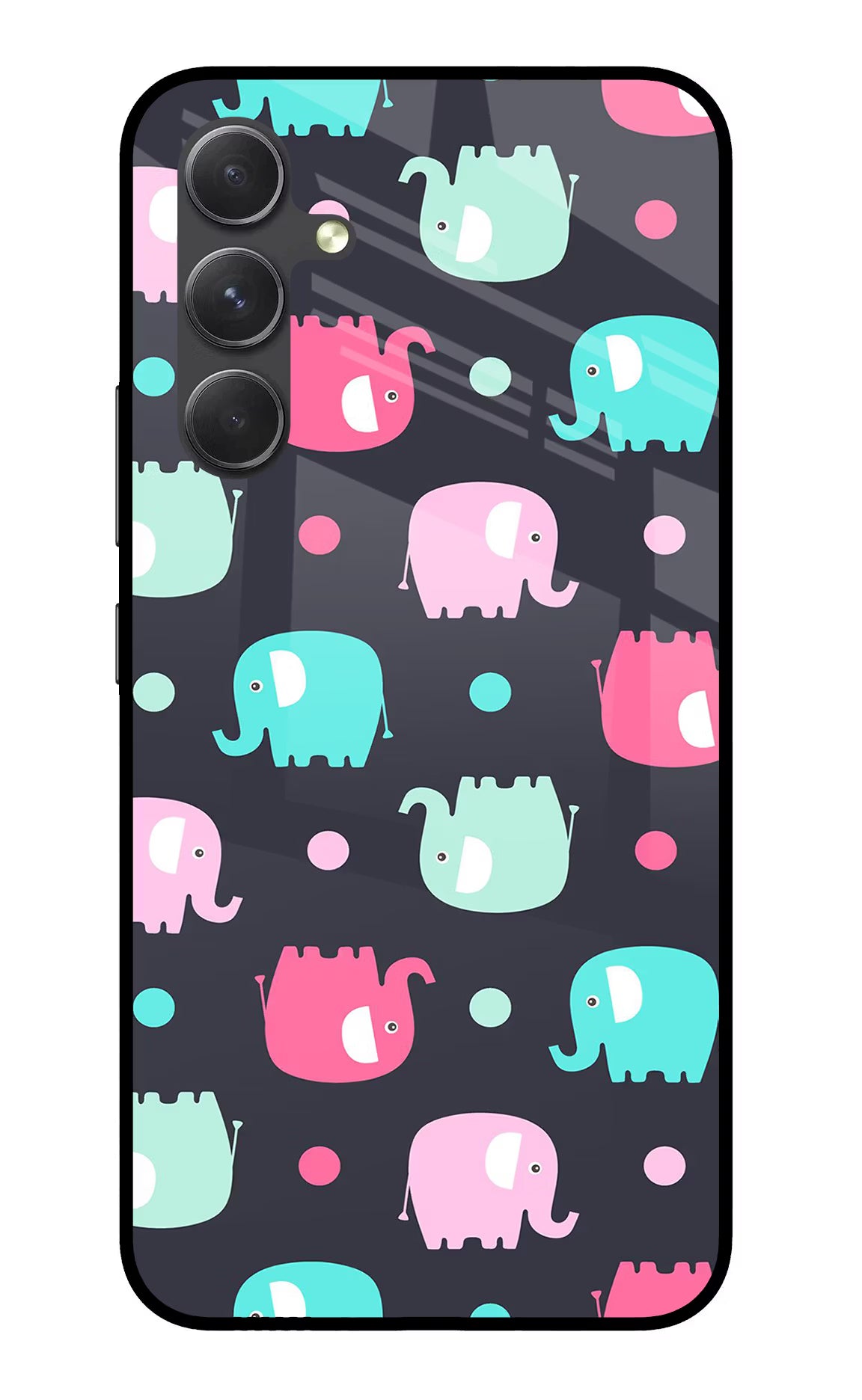 Elephants Samsung A54 5G Back Cover - Elephants Samsung A54 5G Glass Case Back Cover by Casekaro Elephants Samsung A54 5G Glass Case Back Cover by Casekaro