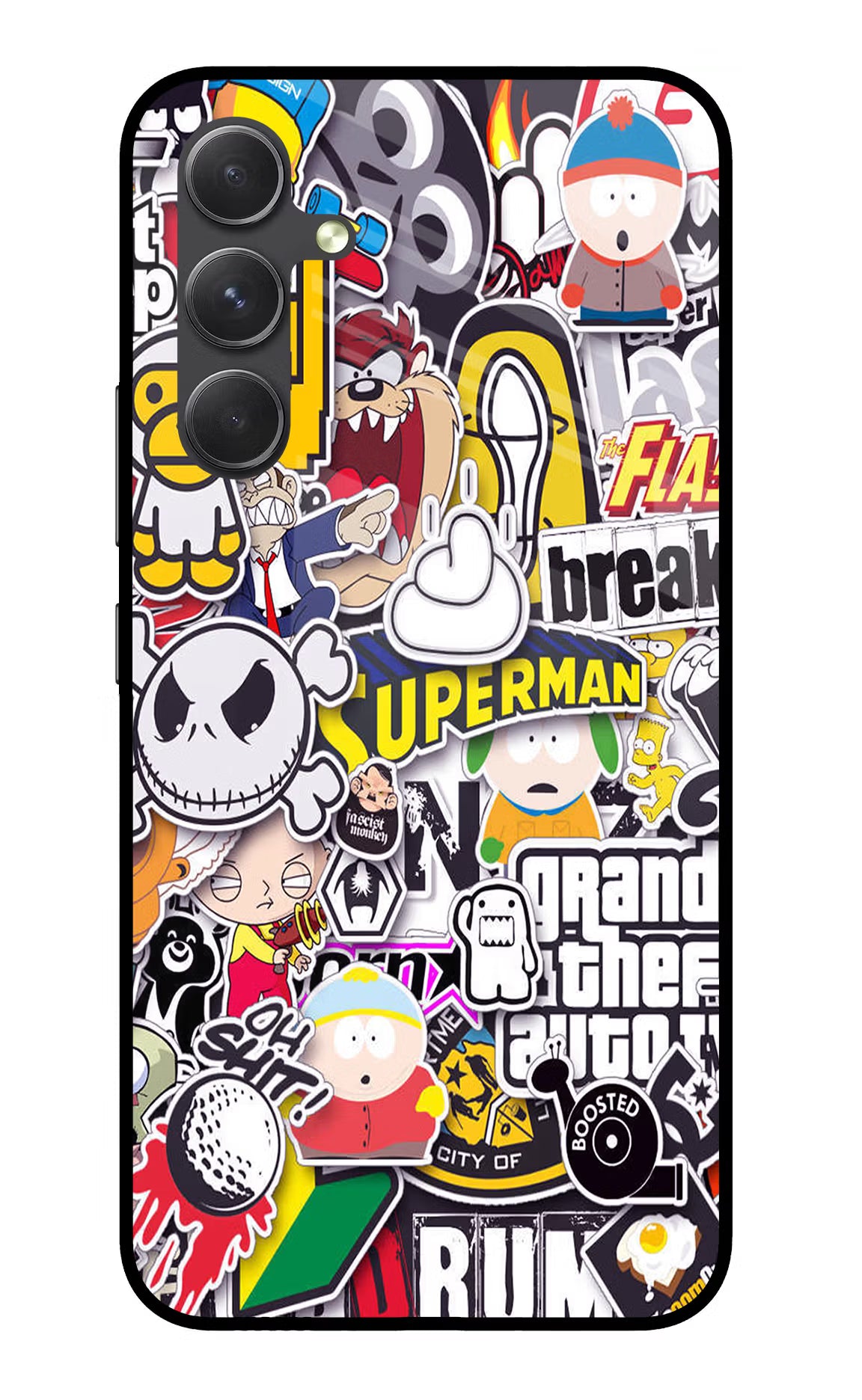 Sticker Bomb Samsung A54 5G Glass Case - Sticker Bomb Samsung A54 5G Glass Case Sticker Bomb Samsung A54 5G Glass Case