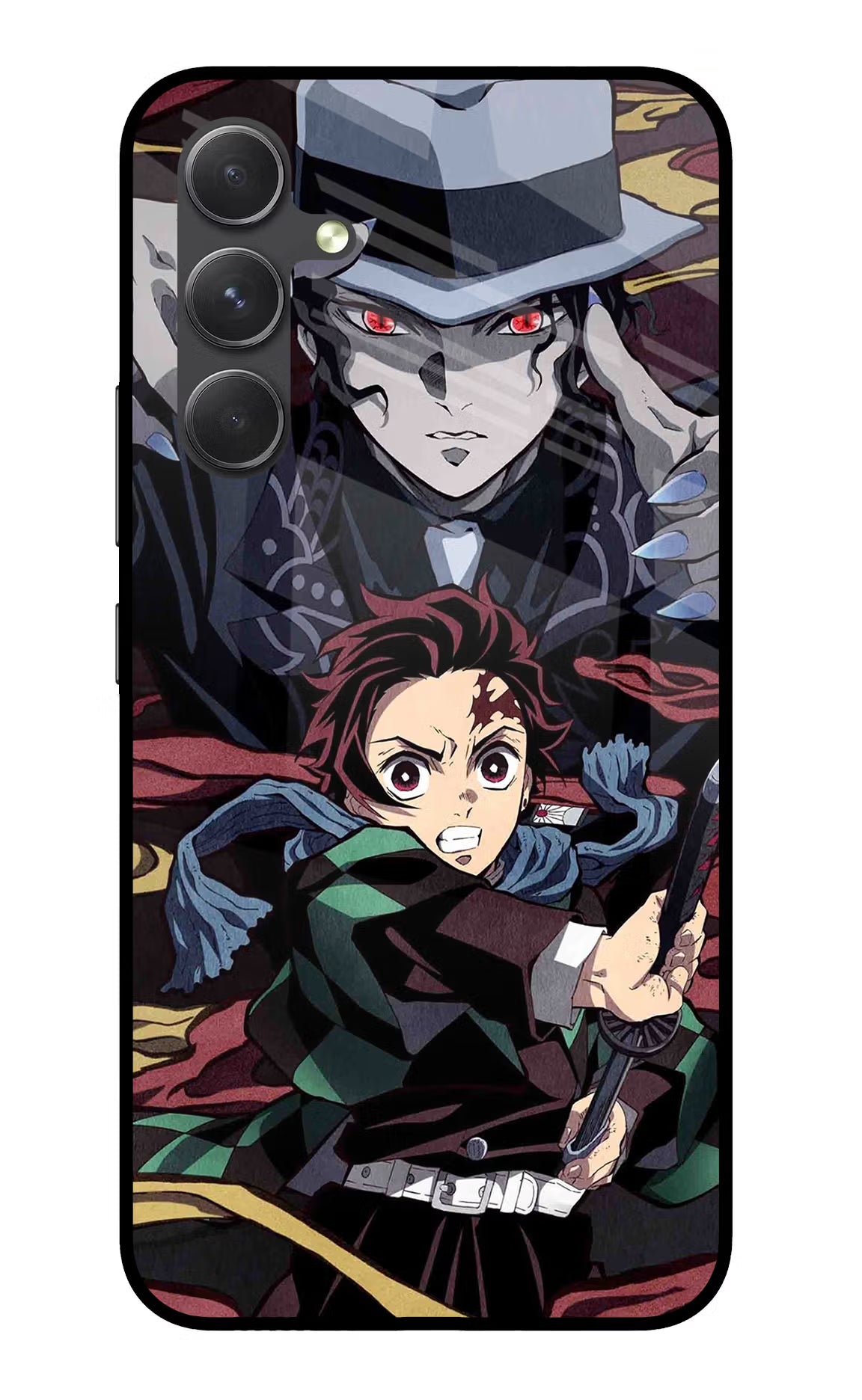 Demon Slayer Samsung A54 5G Back Cover - Demon Slayer Samsung A54 5G Glass Case Back Cover by Casekaro Demon Slayer Samsung A54 5G Glass Case Back Cover by Casekaro