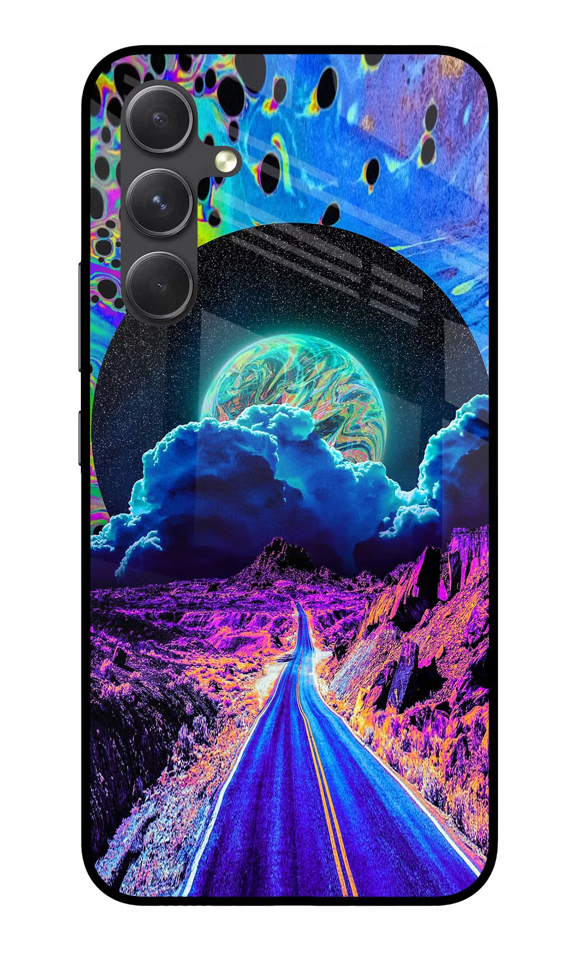 Psychedelic Painting Samsung A54 5G Back Cover - Psychedelic Painting Samsung A54 5G Glass Case Back Cover by Casekaro Psychedelic Painting Samsung A54 5G Glass Case Back Cover by Casekaro