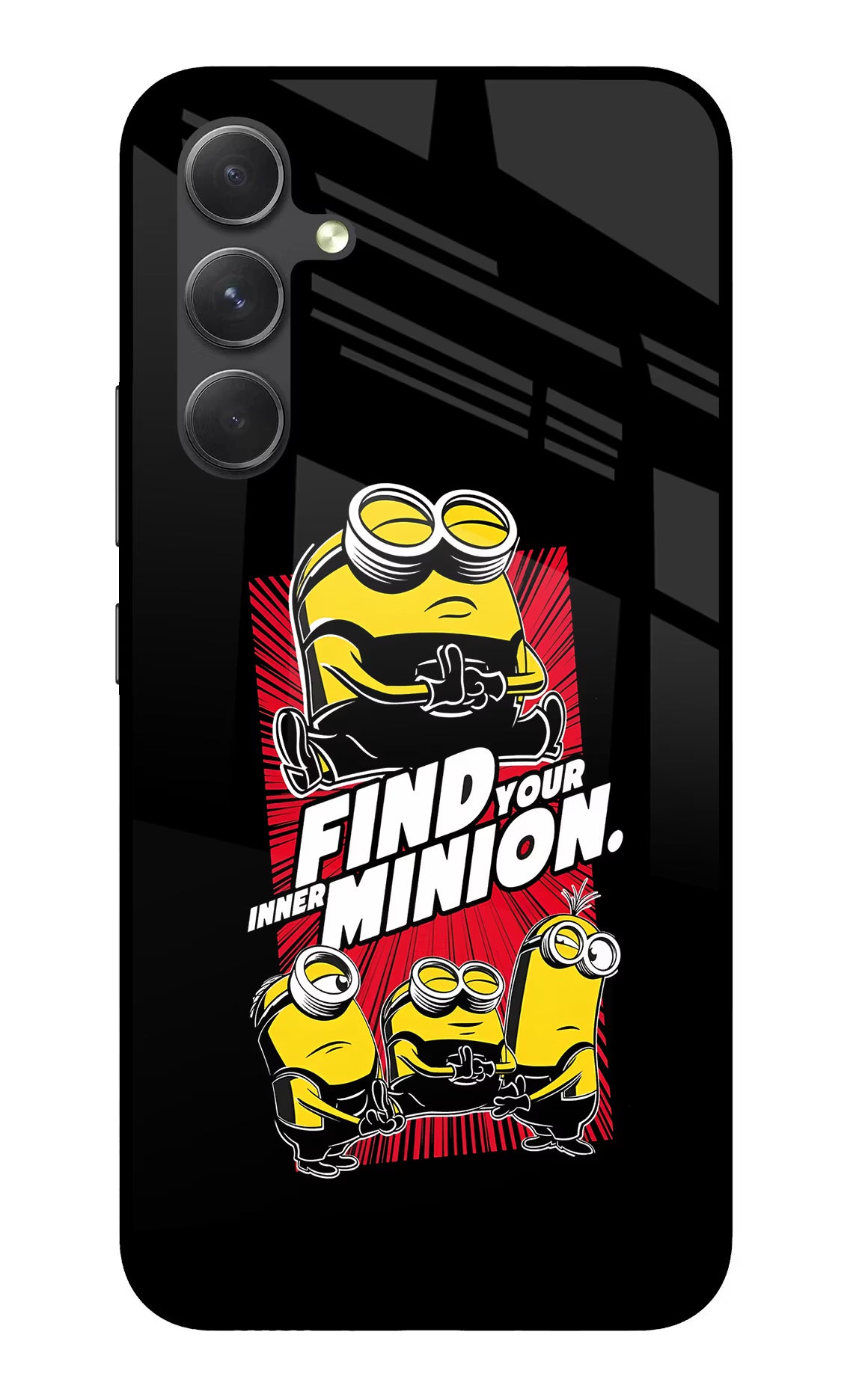 Find your inner Minion Samsung A54 5G Back Cover - Find your inner Minion Samsung A54 5G Glass Case Back Cover by Casekaro Find your inner Minion Samsung A54 5G Glass Case Back Cover by Casekaro