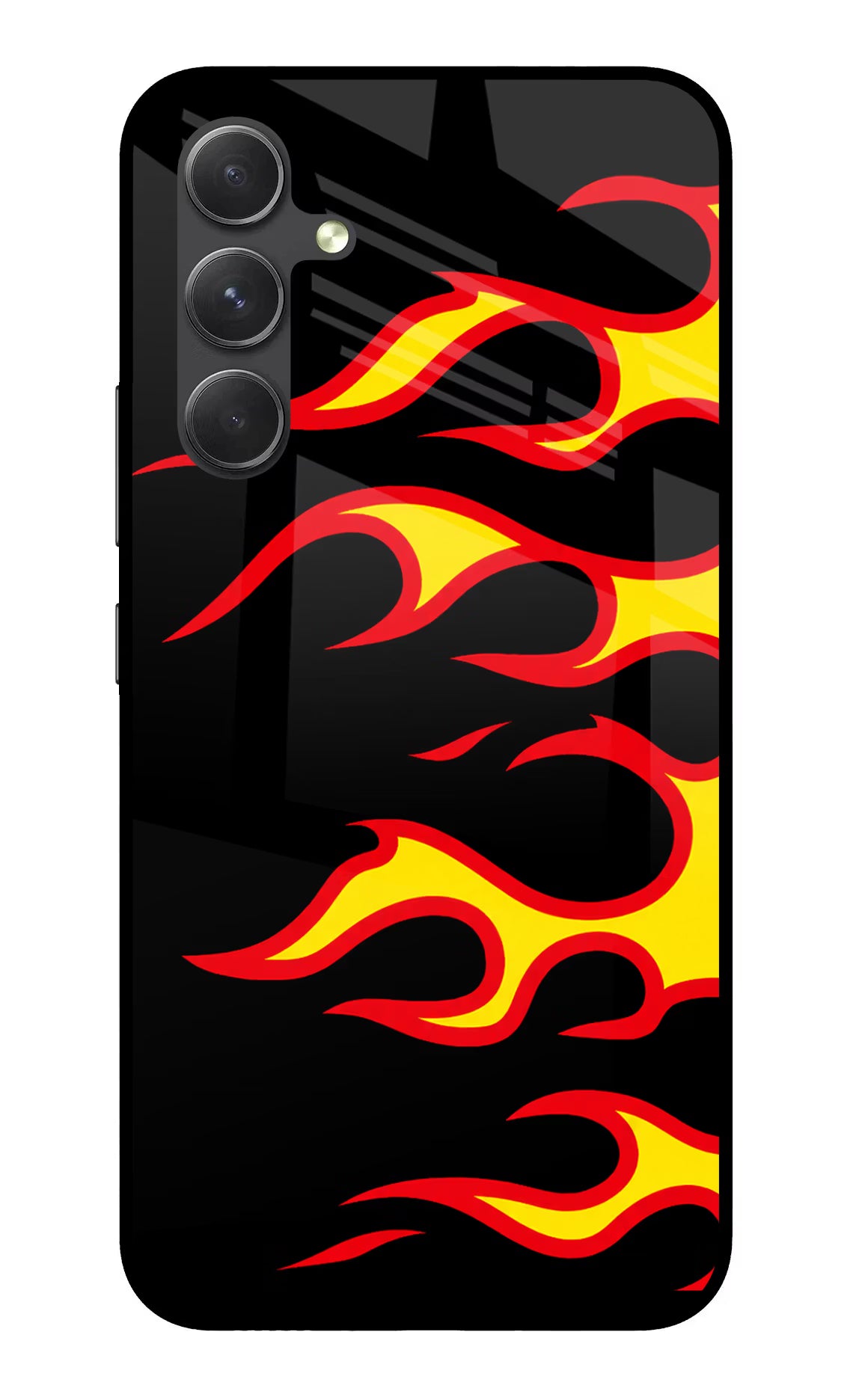 Side Sweep Flames Samsung A54 5G Glass Case - Side Sweep Flames Samsung A54 5G Glass Case Side Sweep Flames Samsung A54 5G Glass Case