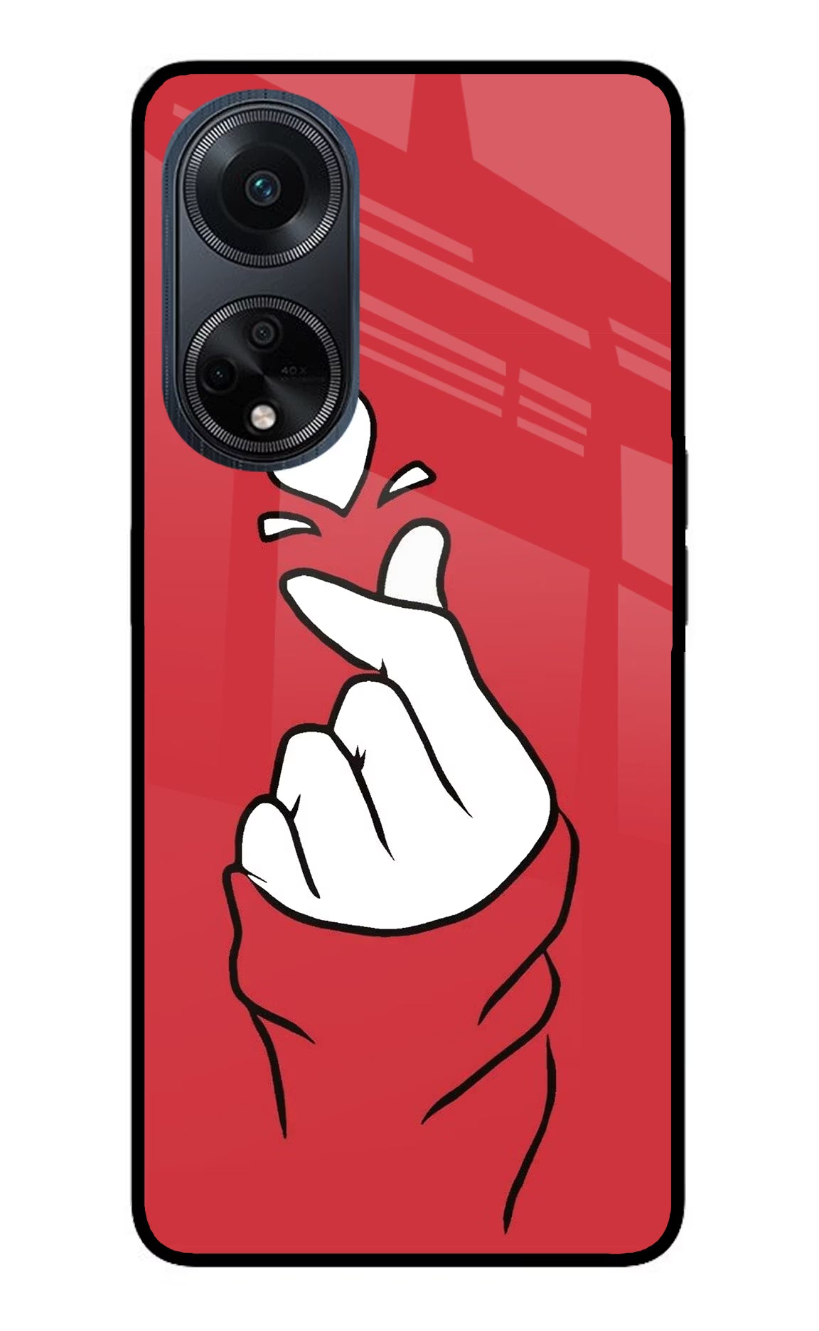 Korean Love Sign Oppo F23 Glass Case - Korean Love Sign Oppo F23 Glass Case Korean Love Sign Oppo F23 Glass Case