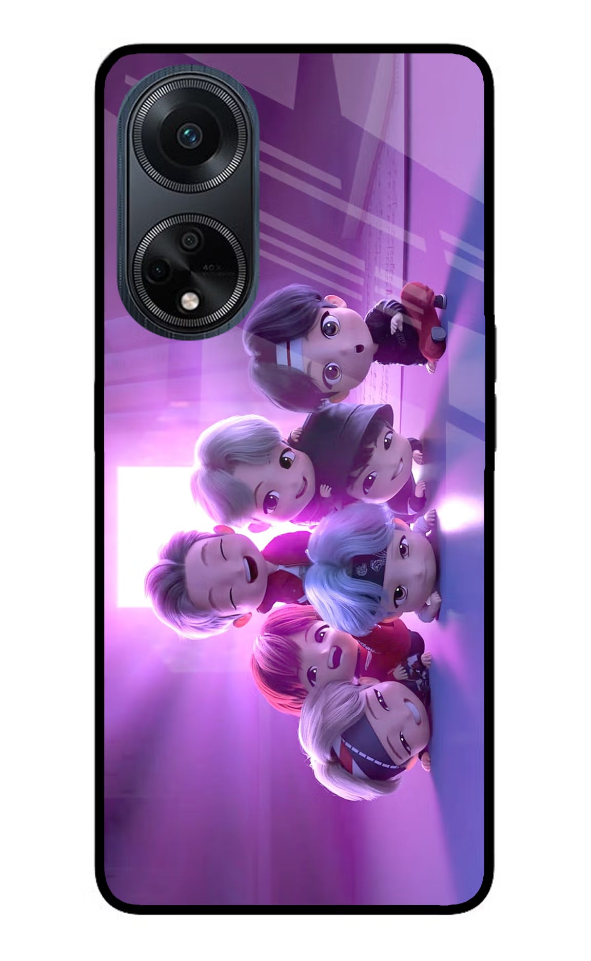 BTS Chibi Oppo F23 Glass Case - BTS Chibi Oppo F23 Glass Case BTS Chibi Oppo F23 Glass Case