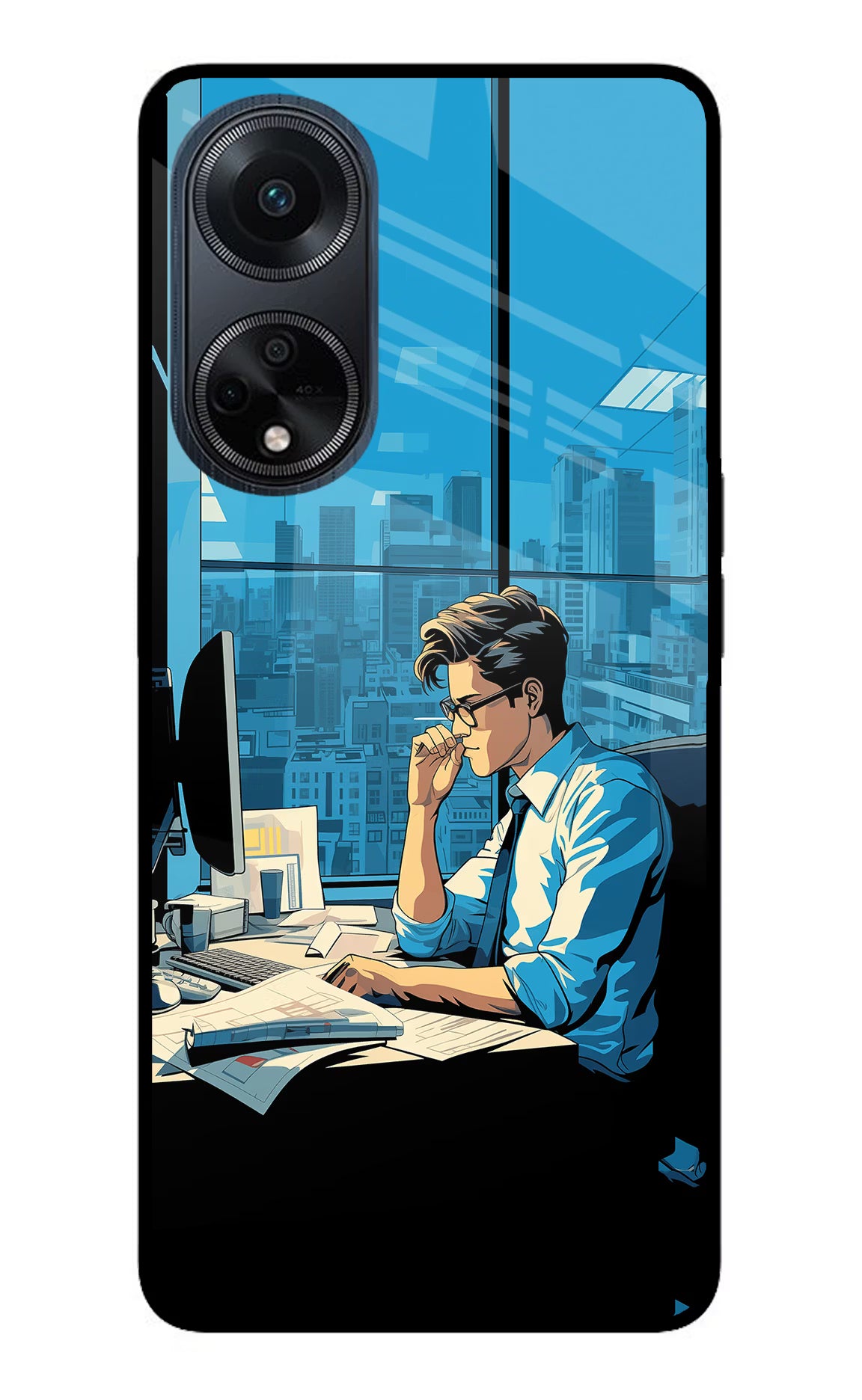 Focused Hustler (AI Generated) Oppo F23 Glass Case - Focused Hustler (AI Generated) Oppo F23 Glass Case Focused Hustler (AI Generated) Oppo F23 Glass Case