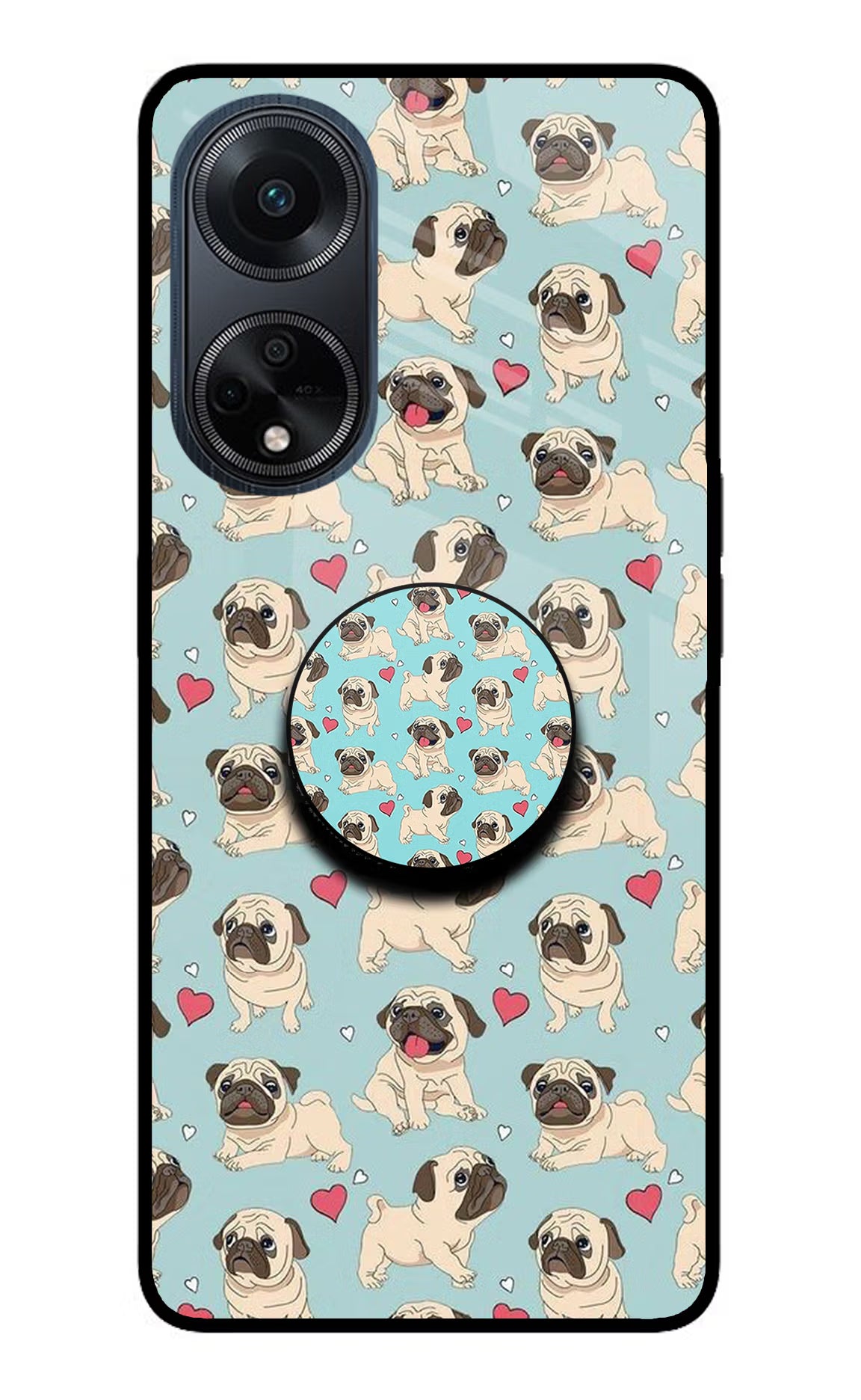 Pug Dog Oppo F23 Glass Case - Pug Dog Oppo F23 Glass Case Pug Dog Oppo F23 Glass Case