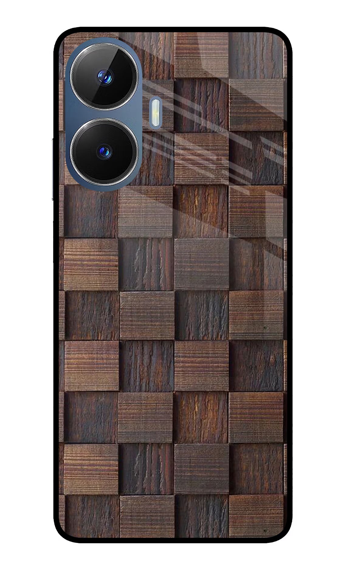 Wooden Cube Design Realme C55/N55 Glass Case - Wooden Cube Design Realme C55/N55 Glass Case Wooden Cube Design Realme C55/N55 Glass Case