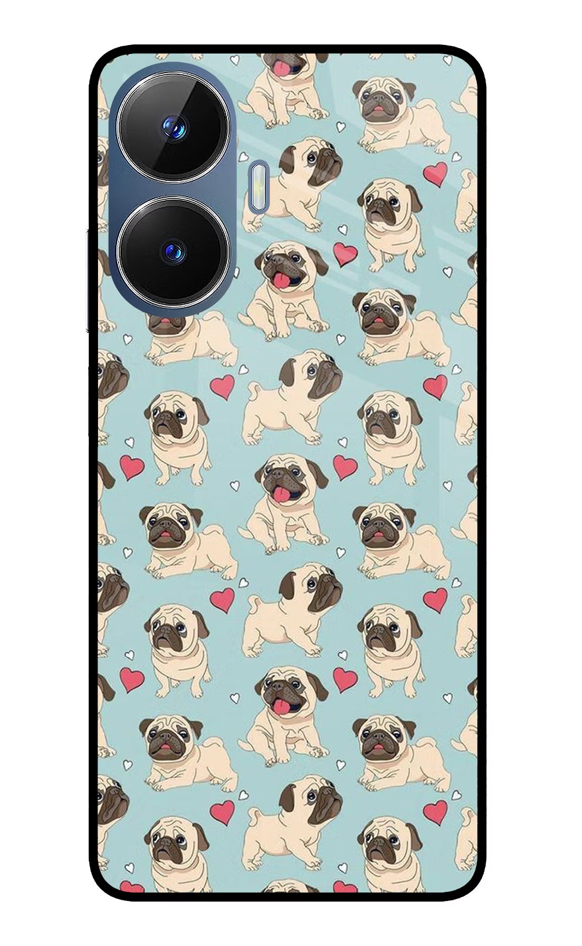 Pug Dog Realme C55/N55 Glass Case - Pug Dog Realme C55/N55 Glass Case Pug Dog Realme C55/N55 Glass Case
