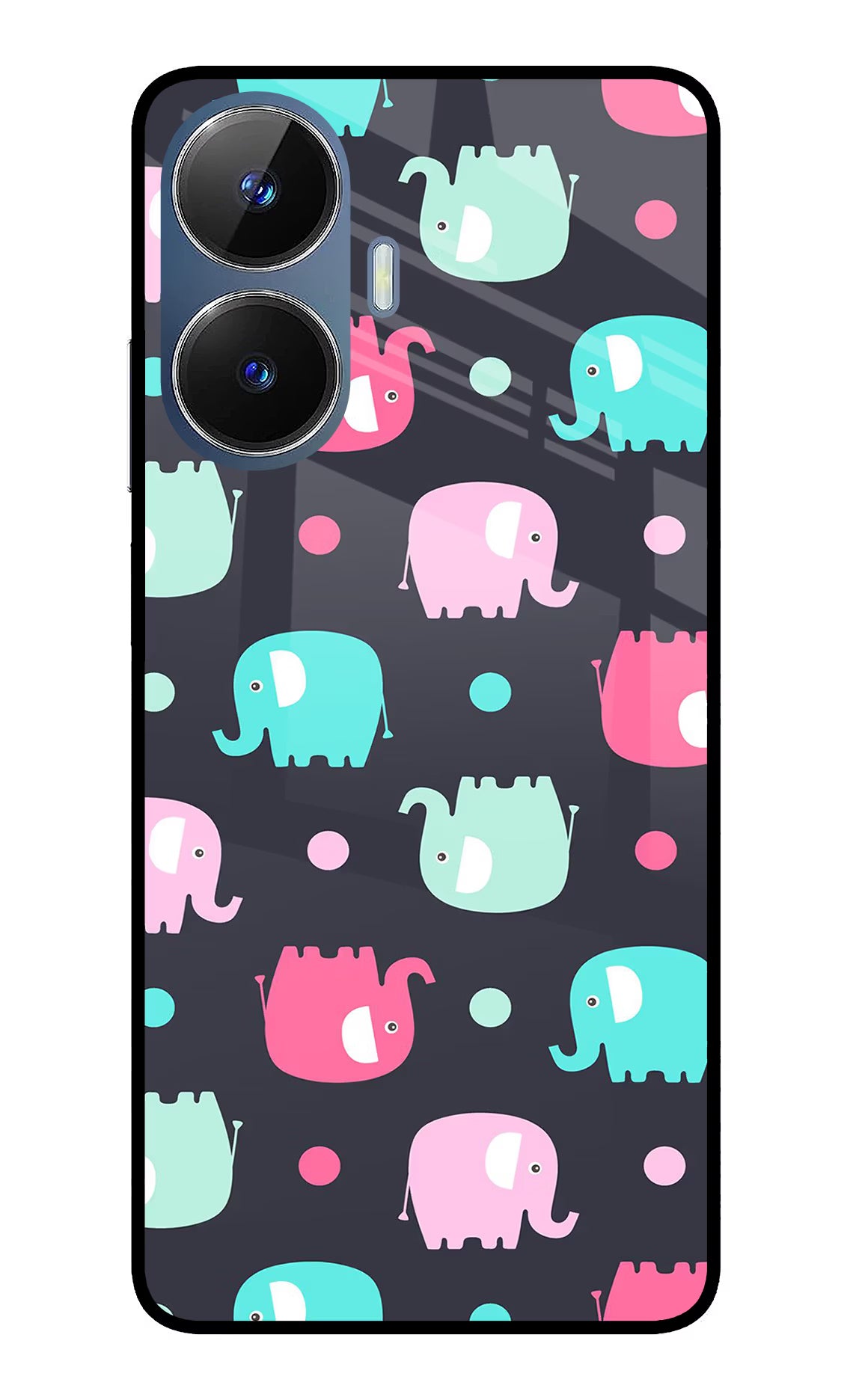 Elephants Realme C55/N55 Glass Case - Elephants Realme C55/N55 Glass Case Elephants Realme C55/N55 Glass Case