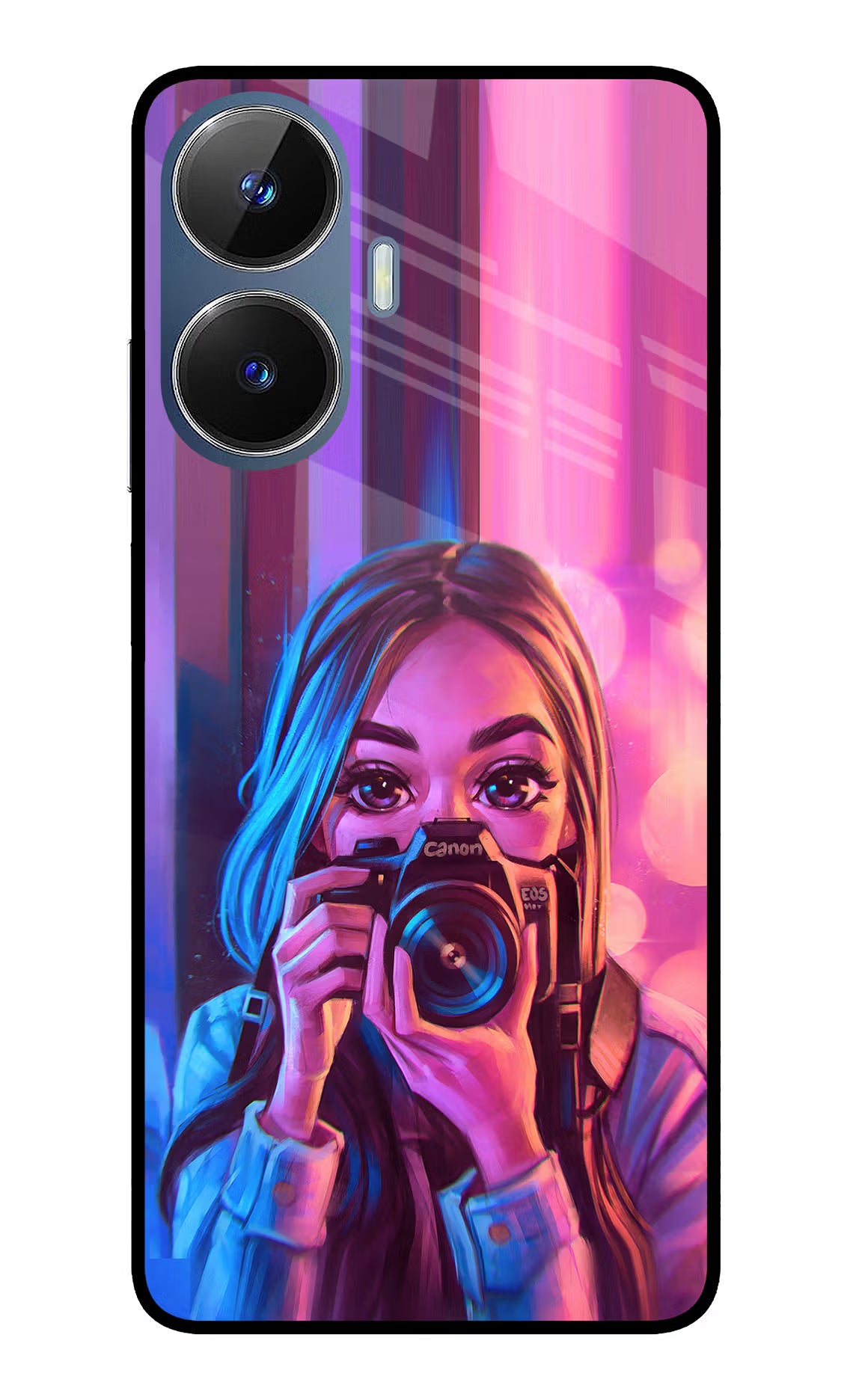 Girl Photographer Realme C55/N55 Glass Case - Girl Photographer Realme C55/N55 Glass Case Girl Photographer Realme C55/N55 Glass Case