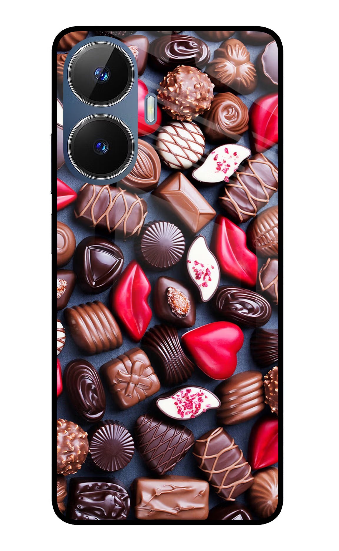 Chocolates Realme C55/N55 Glass Case - Chocolates Realme C55/N55 Glass Case Chocolates Realme C55/N55 Glass Case