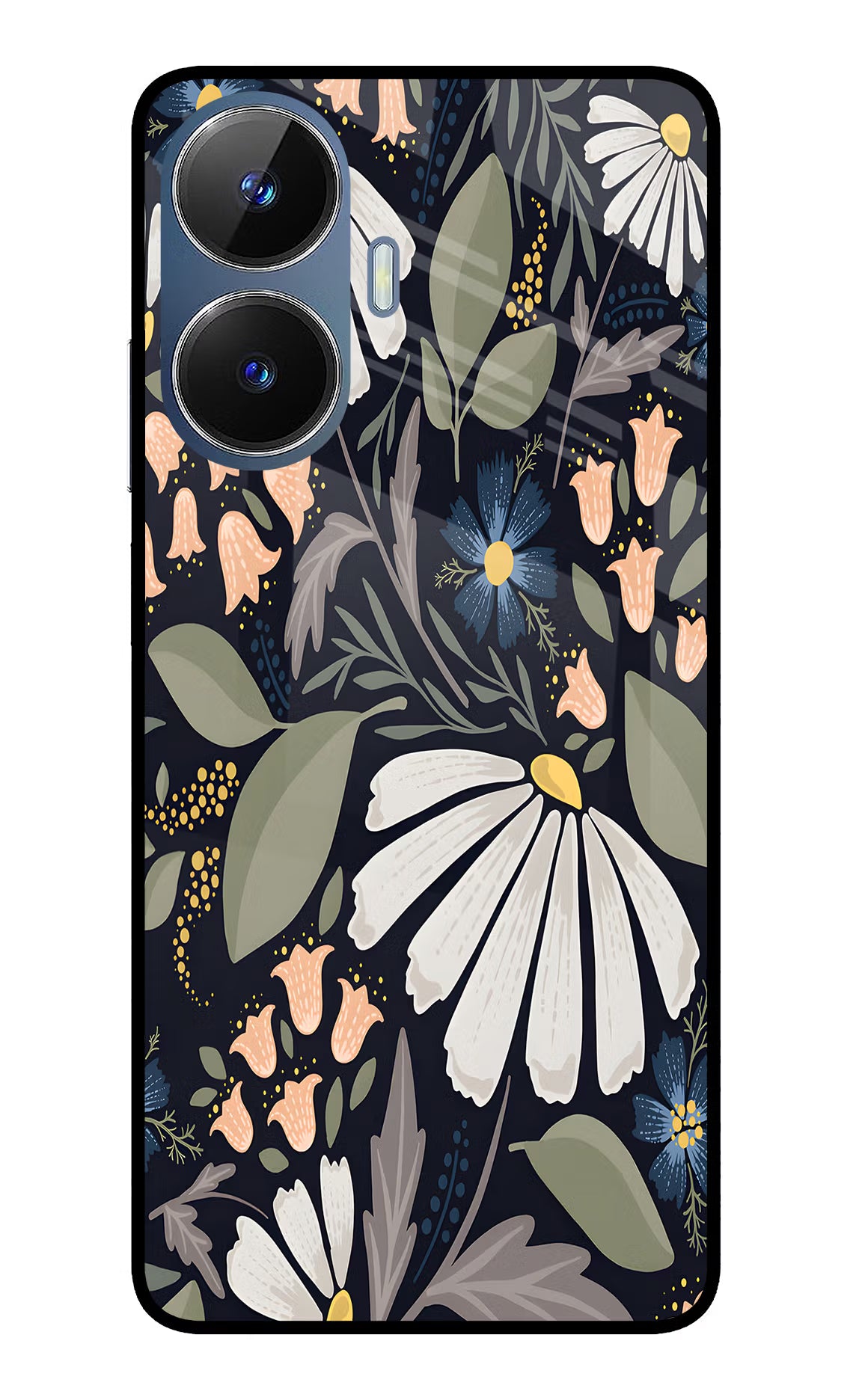 Flowers Art Realme C55/N55 Glass Case - Flowers Art Realme C55/N55 Glass Case Flowers Art Realme C55/N55 Glass Case