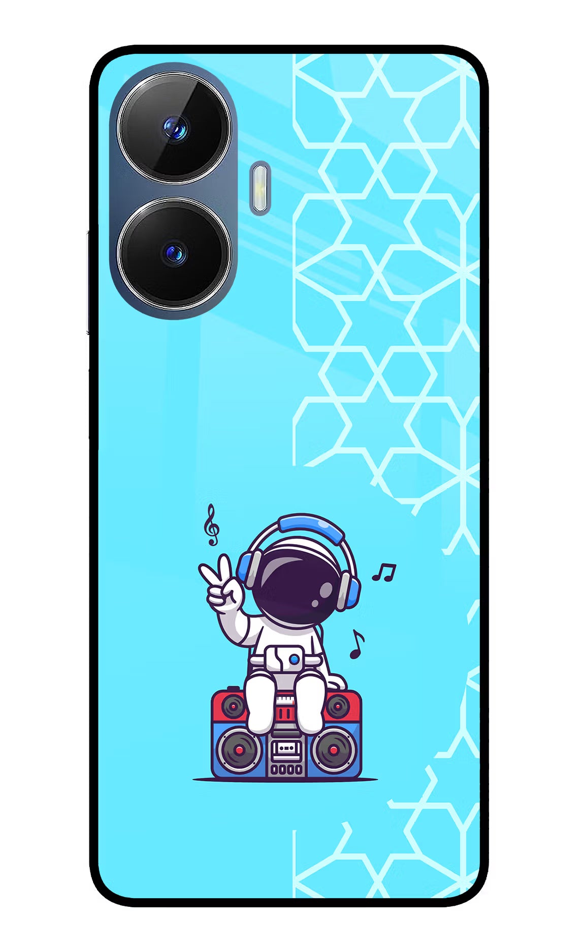 Cute Astronaut Chilling Realme C55/N55 Glass Case - Cute Astronaut Chilling Realme C55/N55 Glass Case Cute Astronaut Chilling Realme C55/N55 Glass Case