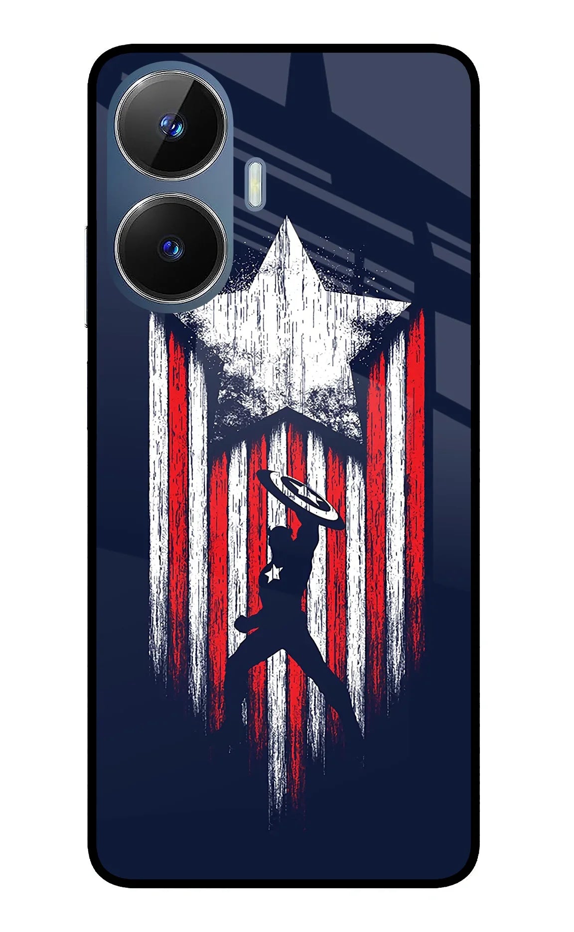 Captain America Marvel Art Realme C55/N55 Glass Case - Captain America Marvel Art Realme C55/N55 Glass Case Captain America Marvel Art Realme C55/N55 Glass Case