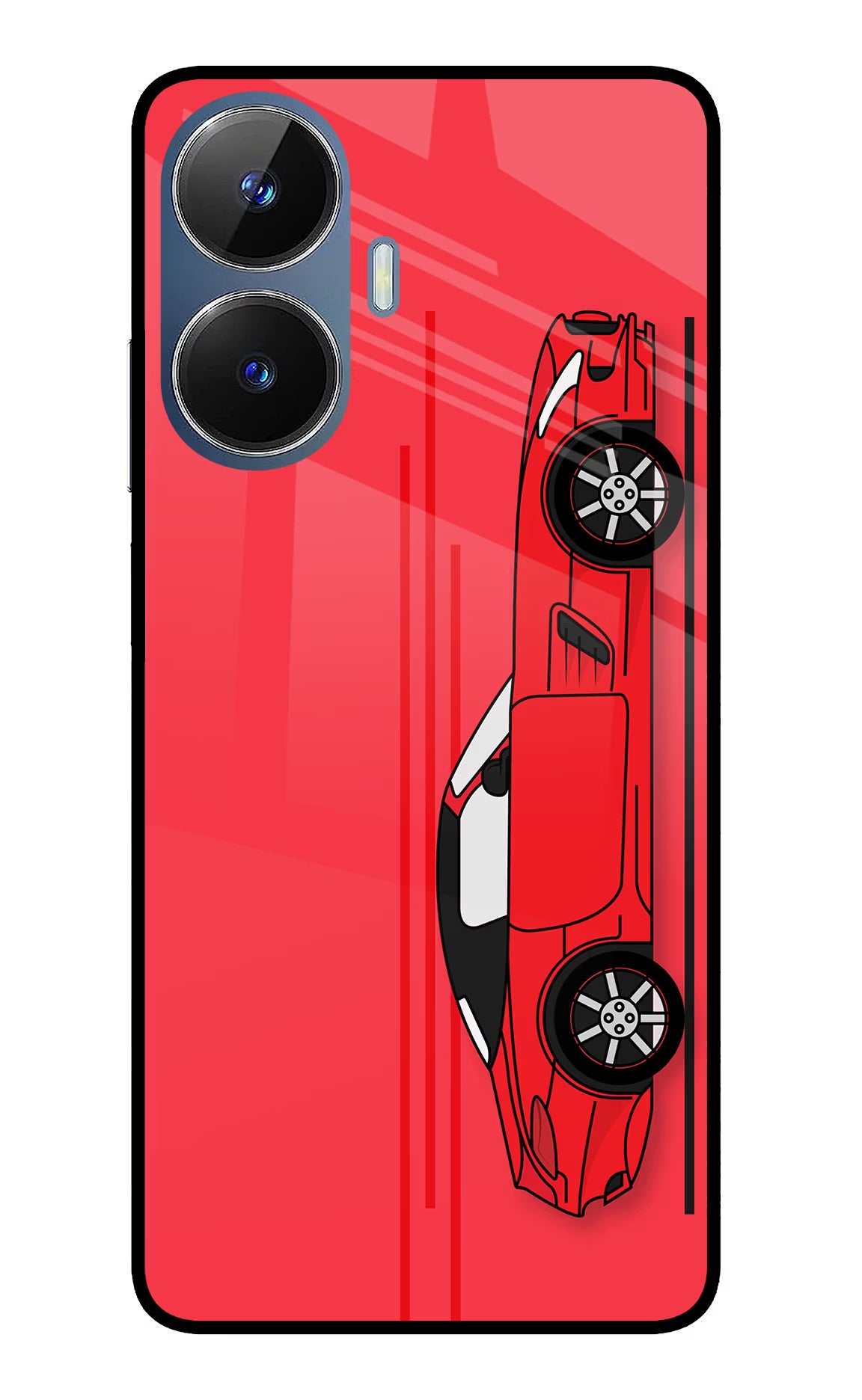 Red Velocity Realme C55/N55 Glass Case - Red Velocity Realme C55/N55 Glass Case Red Velocity Realme C55/N55 Glass Case
