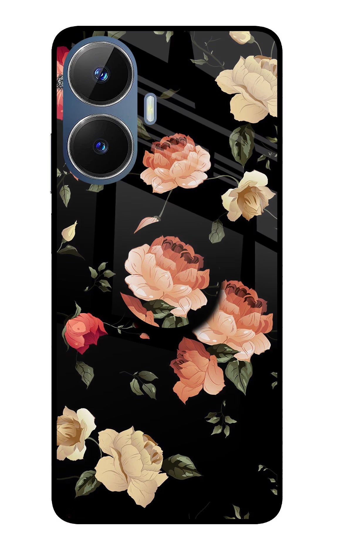 Flowers Realme C55/N55 Glass Case - Flowers Realme C55/N55 Glass Case Flowers Realme C55/N55 Glass Case