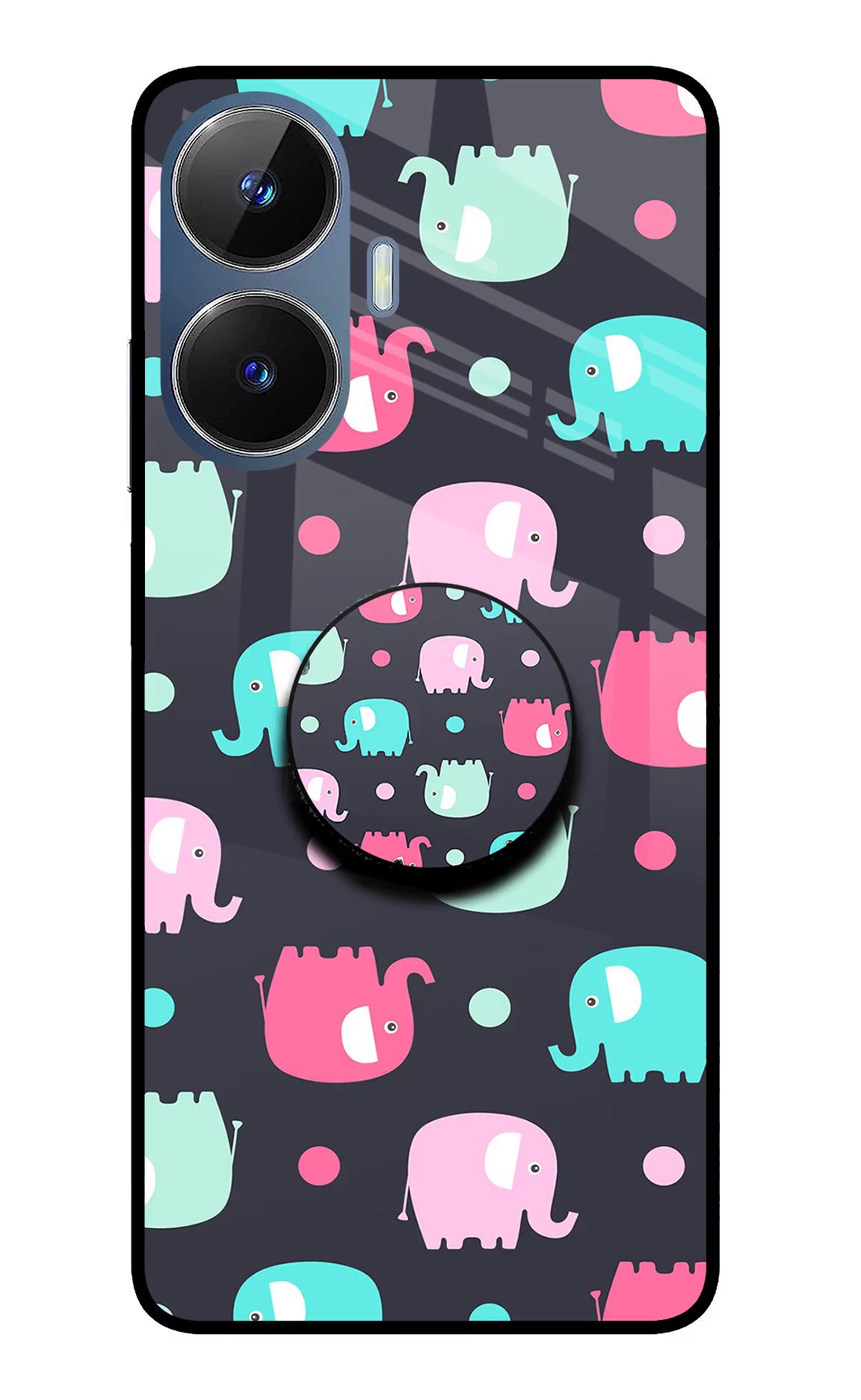 Baby Elephants Realme C55/N55 Glass Case - Baby Elephants Realme C55/N55 Glass Case Baby Elephants Realme C55/N55 Glass Case