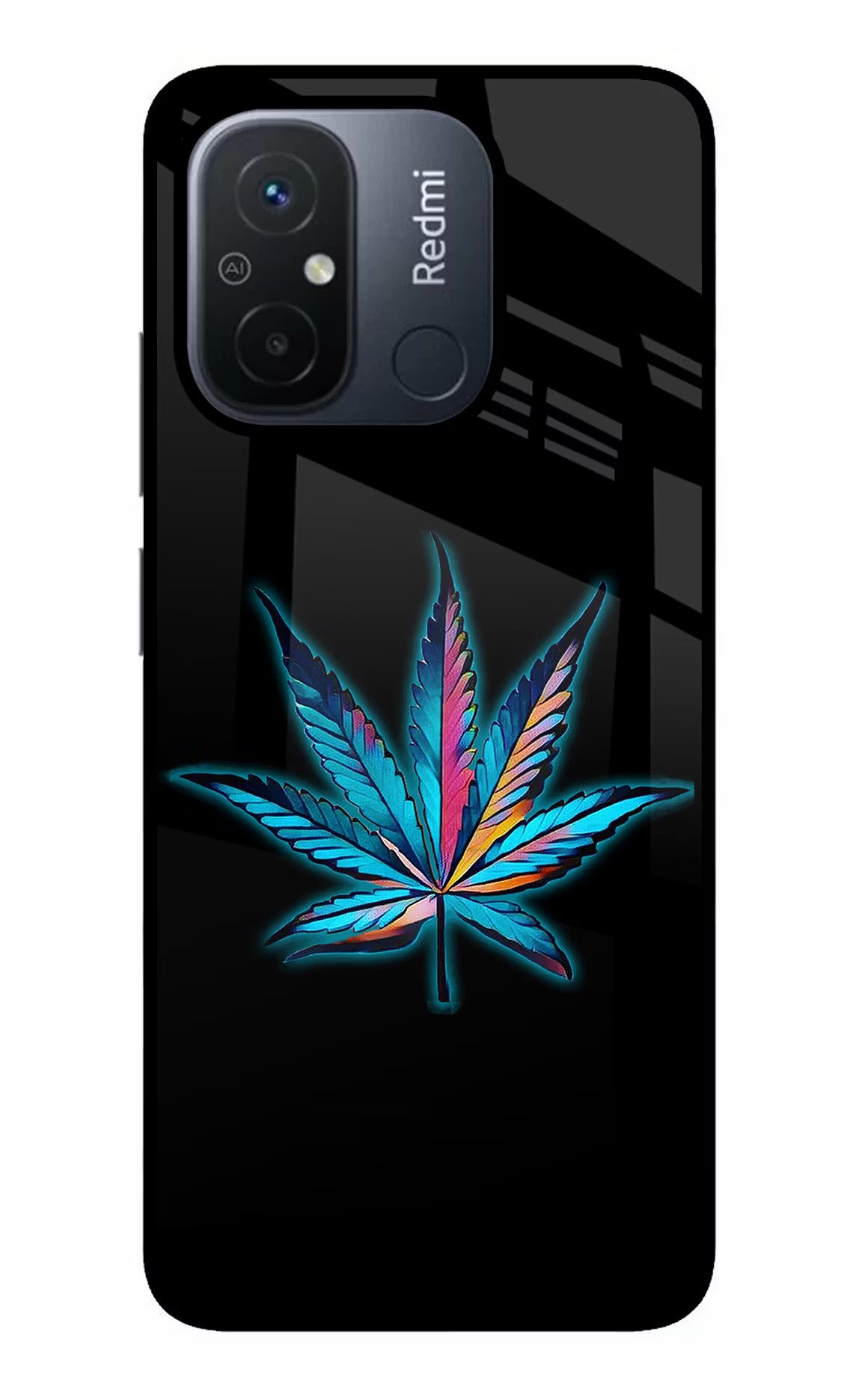Weed Redmi 12C Back Cover - Weed Redmi 12C Glass Case Back Cover by Casekaro Weed Redmi 12C Glass Case Back Cover by Casekaro