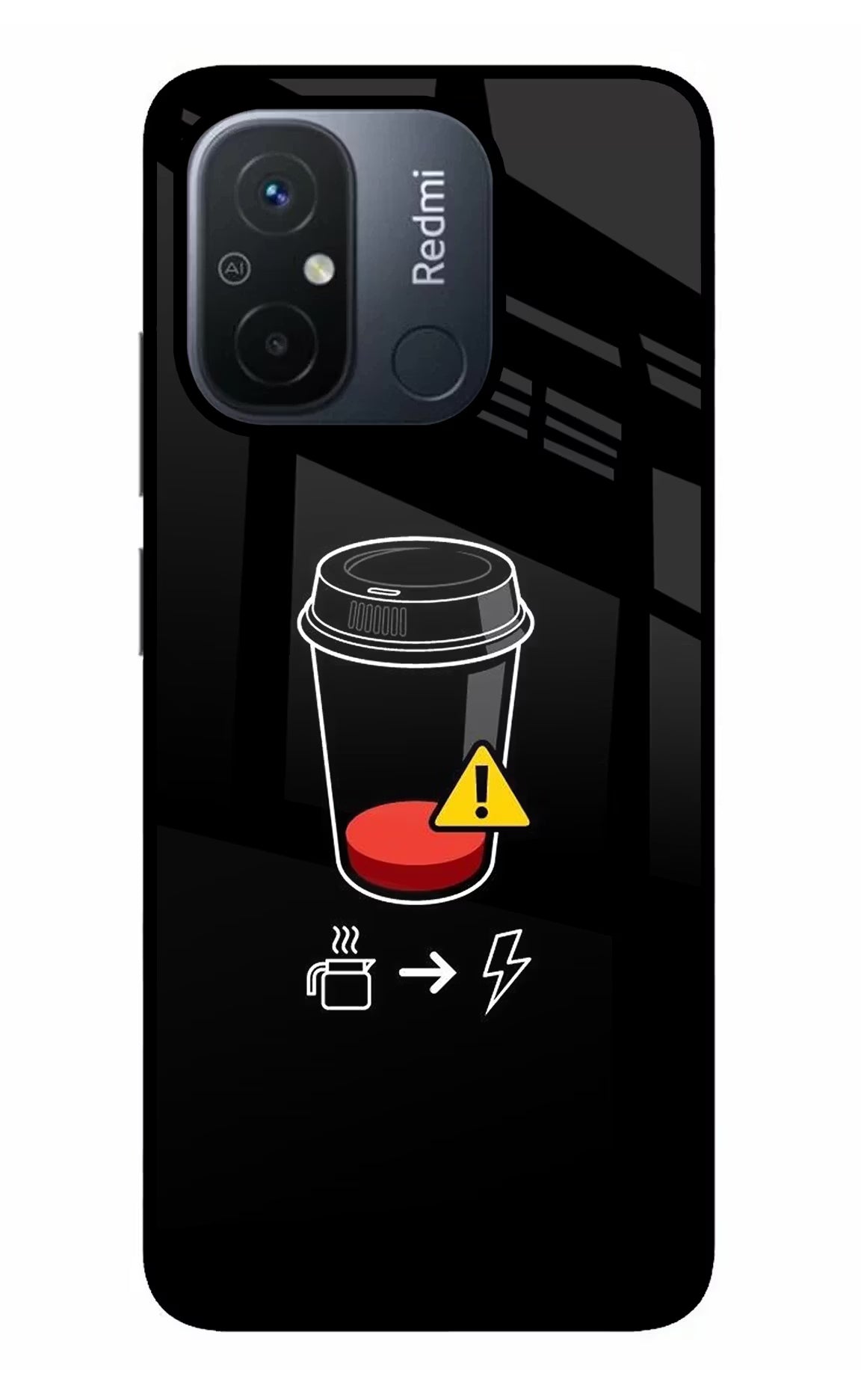 Coffee Redmi 12C Back Cover - Coffee Redmi 12C Glass Case Back Cover by Casekaro Coffee Redmi 12C Glass Case Back Cover by Casekaro