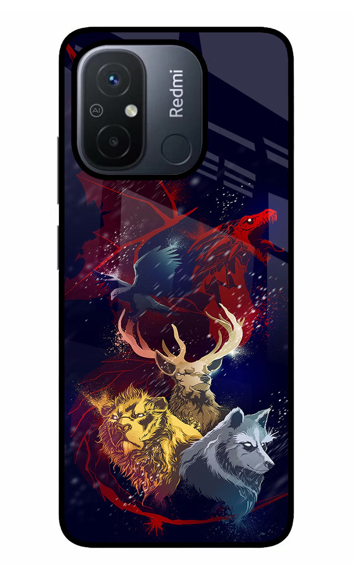 Game Of Thrones Redmi 12C Glass Case Back Cover by Casekaro