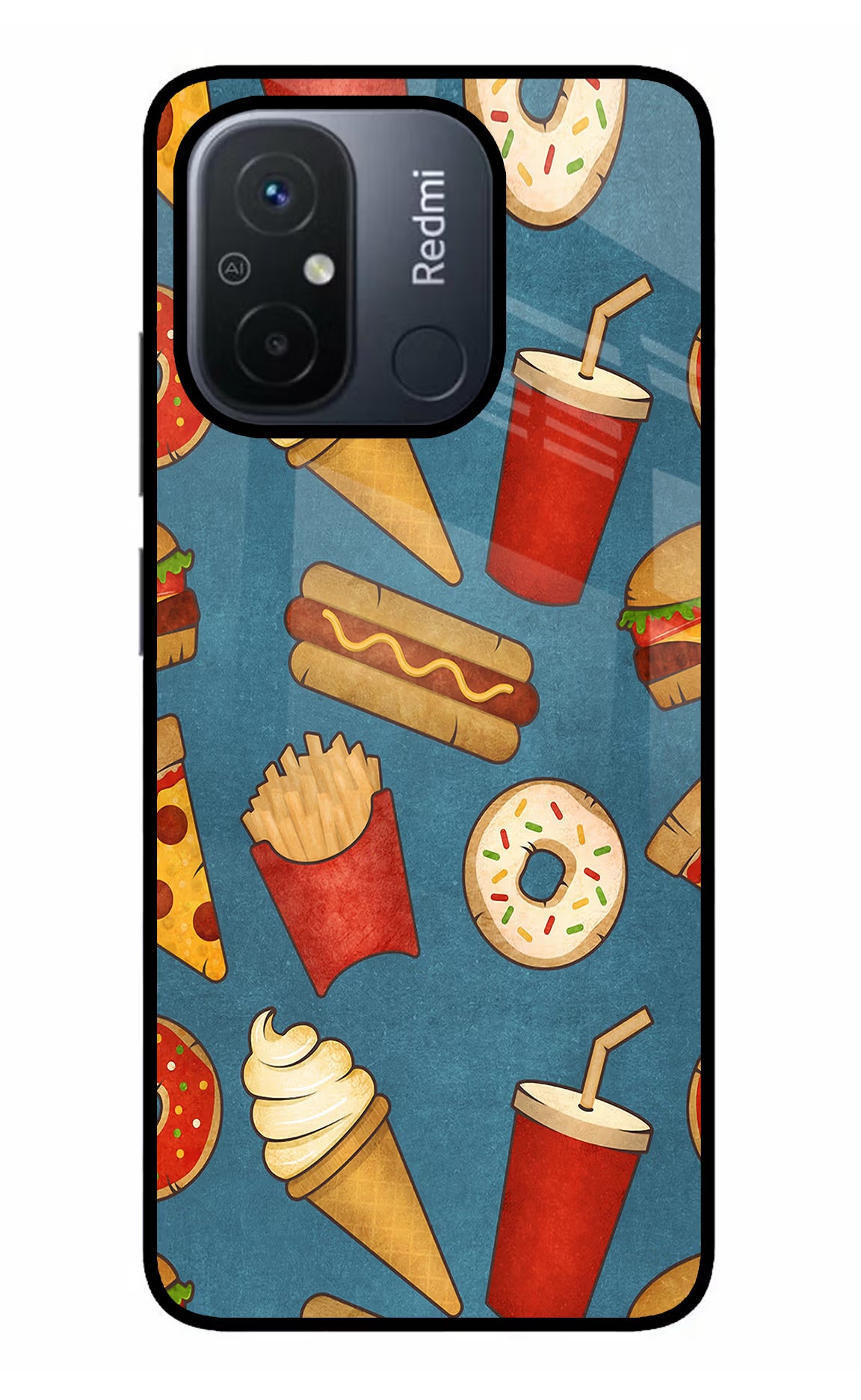 Foodie Redmi 12C Glass Case - Foodie Redmi 12C Glass Case Foodie Redmi 12C Glass Case