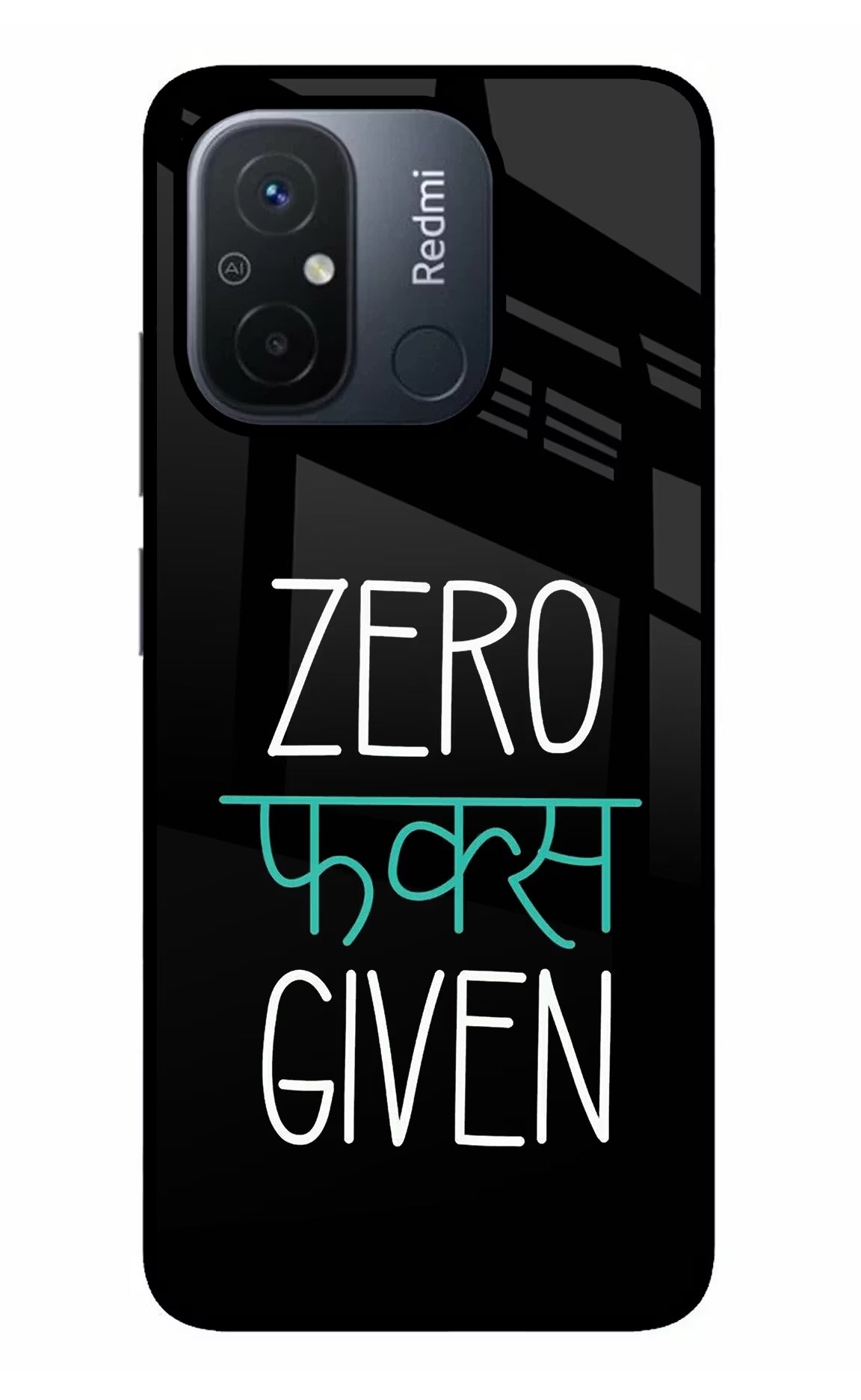 Zero Fucks Given Redmi 12C Back Cover - Zero Fucks Given Redmi 12C Glass Case Back Cover by Casekaro Zero Fucks Given Redmi 12C Glass Case Back Cover by Casekaro